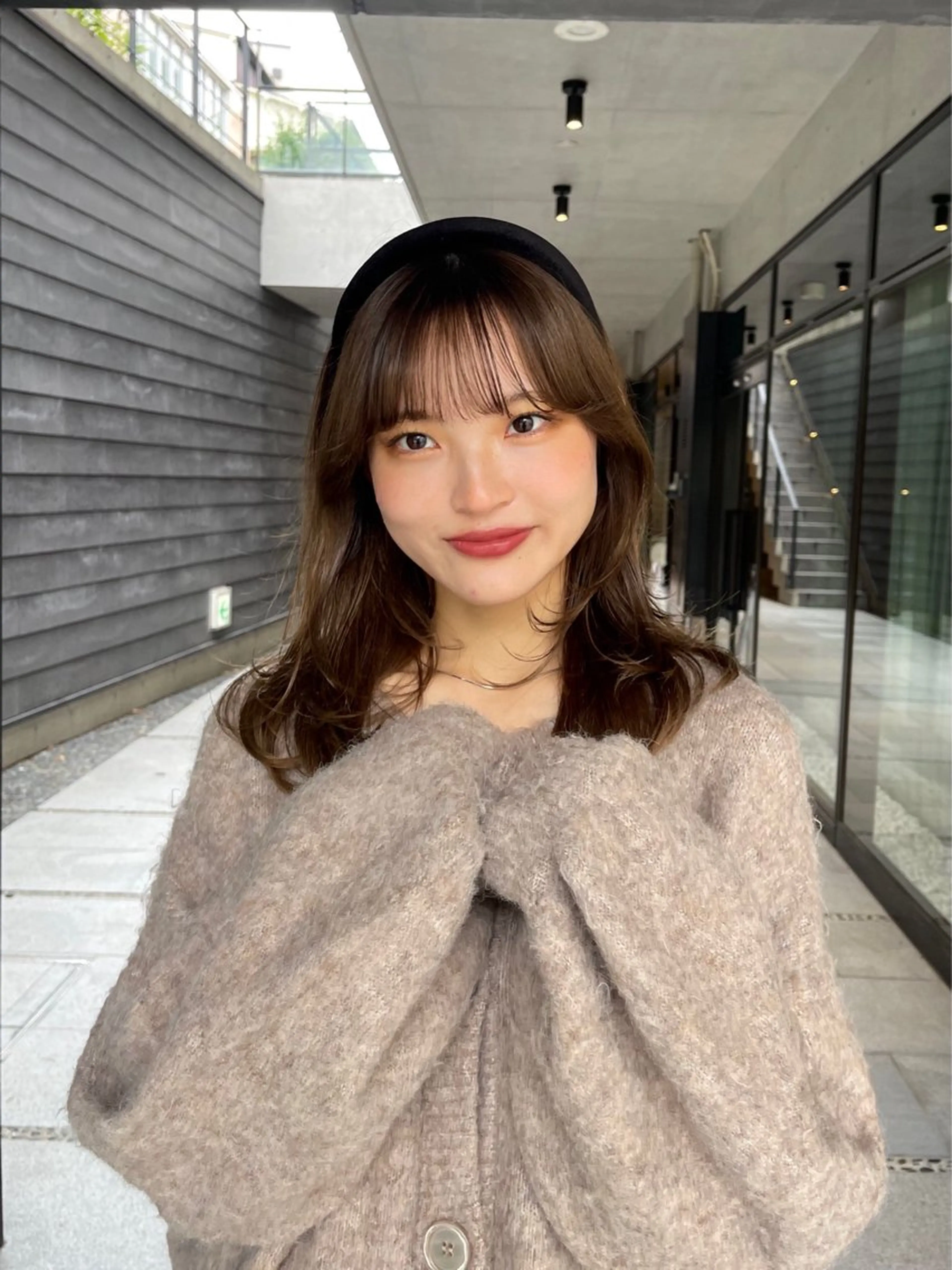 セミロング カラー ベージュカラー ヘアカラー トリートメント 愛莉/ラベンダー/ ベージュ/ブラウンのヘアスタイル