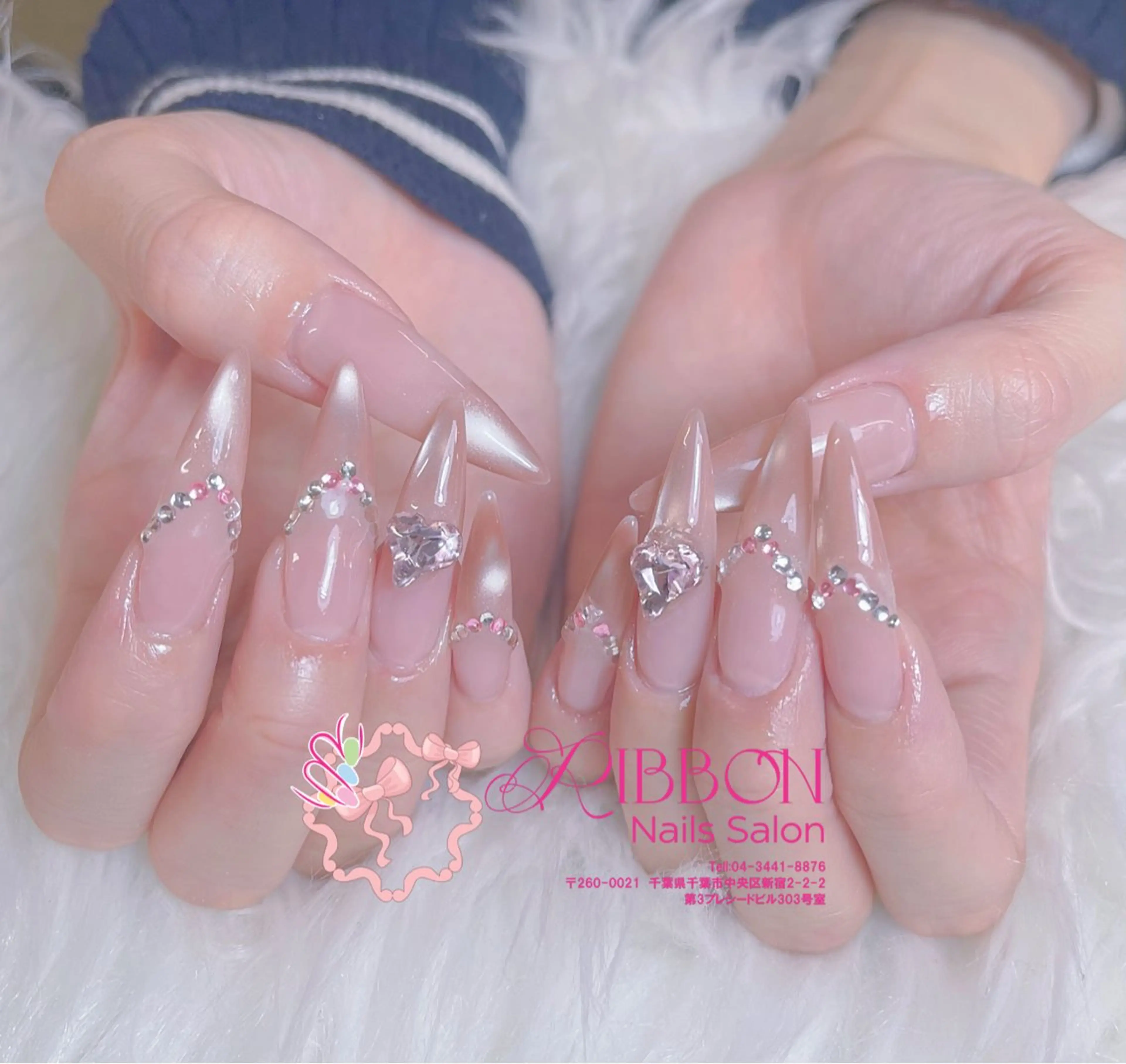 ネイル フレンチネイル ジェルネイル マグネットネイル 持ち込み ニュアンスネイル ハンドネイル Ribbonnail salonのネイルデザイン