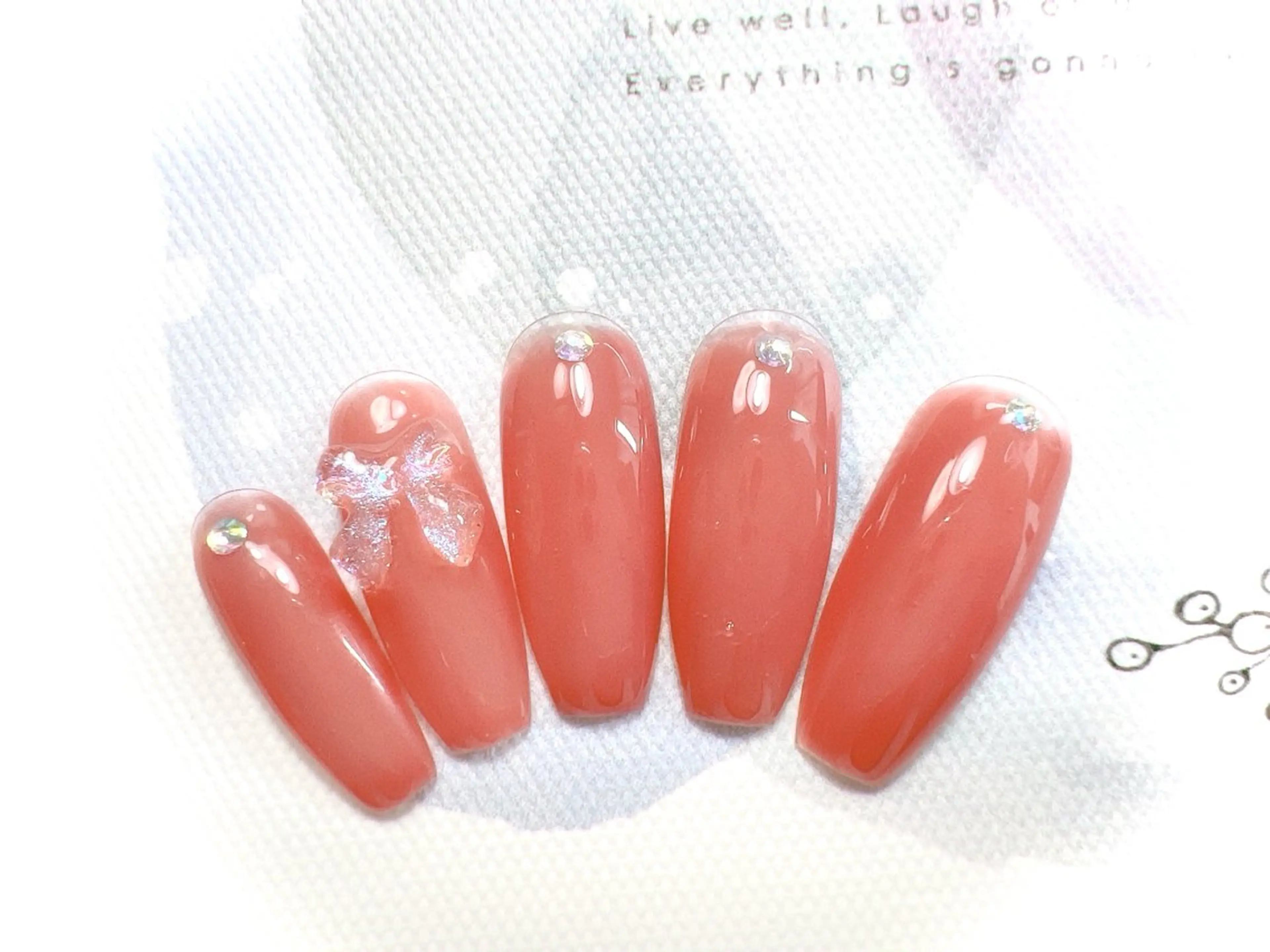 ネイル リボン ハンドネイル 加藤 恵のネイルデザイン