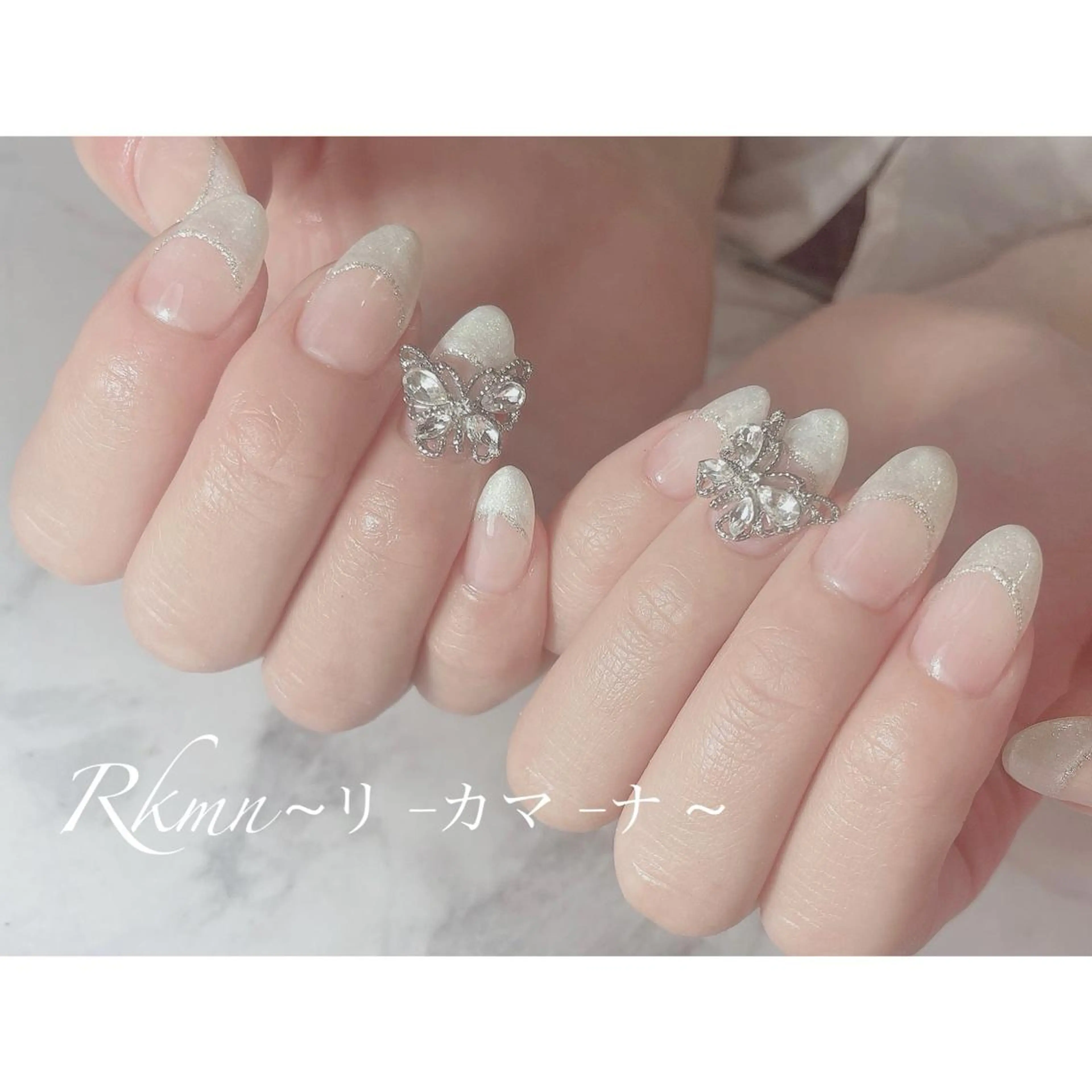 ネイル アートネイル フレンチネイル ラメ(グリッター) 春ネイル ハンドネイル フットネイル ハンドケア Rkmn ~リ-カマ-ナ~のネイルデザイン