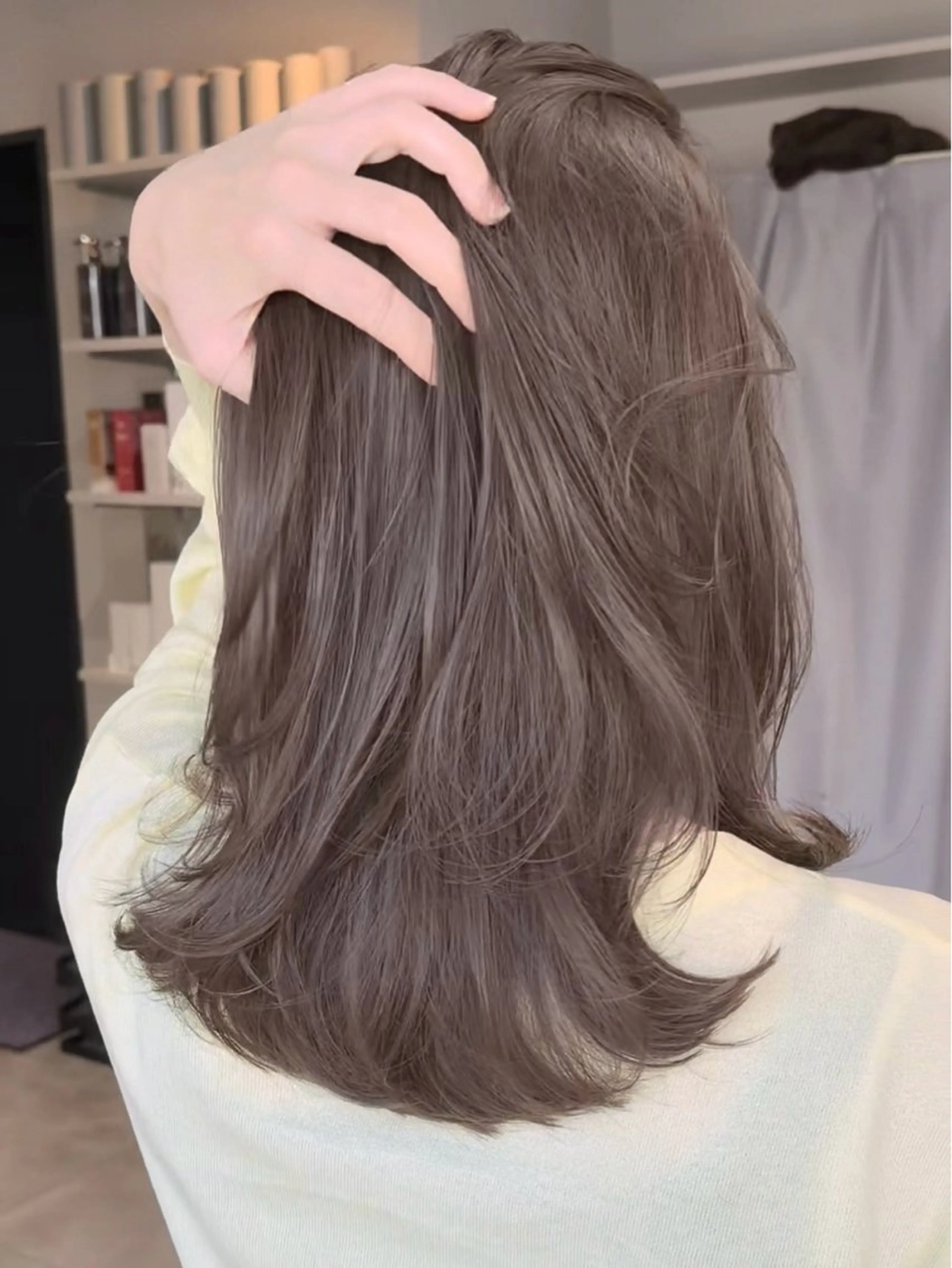 ミディアム カット ヘアカラー トリートメント ✨透明感カラー/縮毛 恵比寿HAYATO✨のヘアスタイル