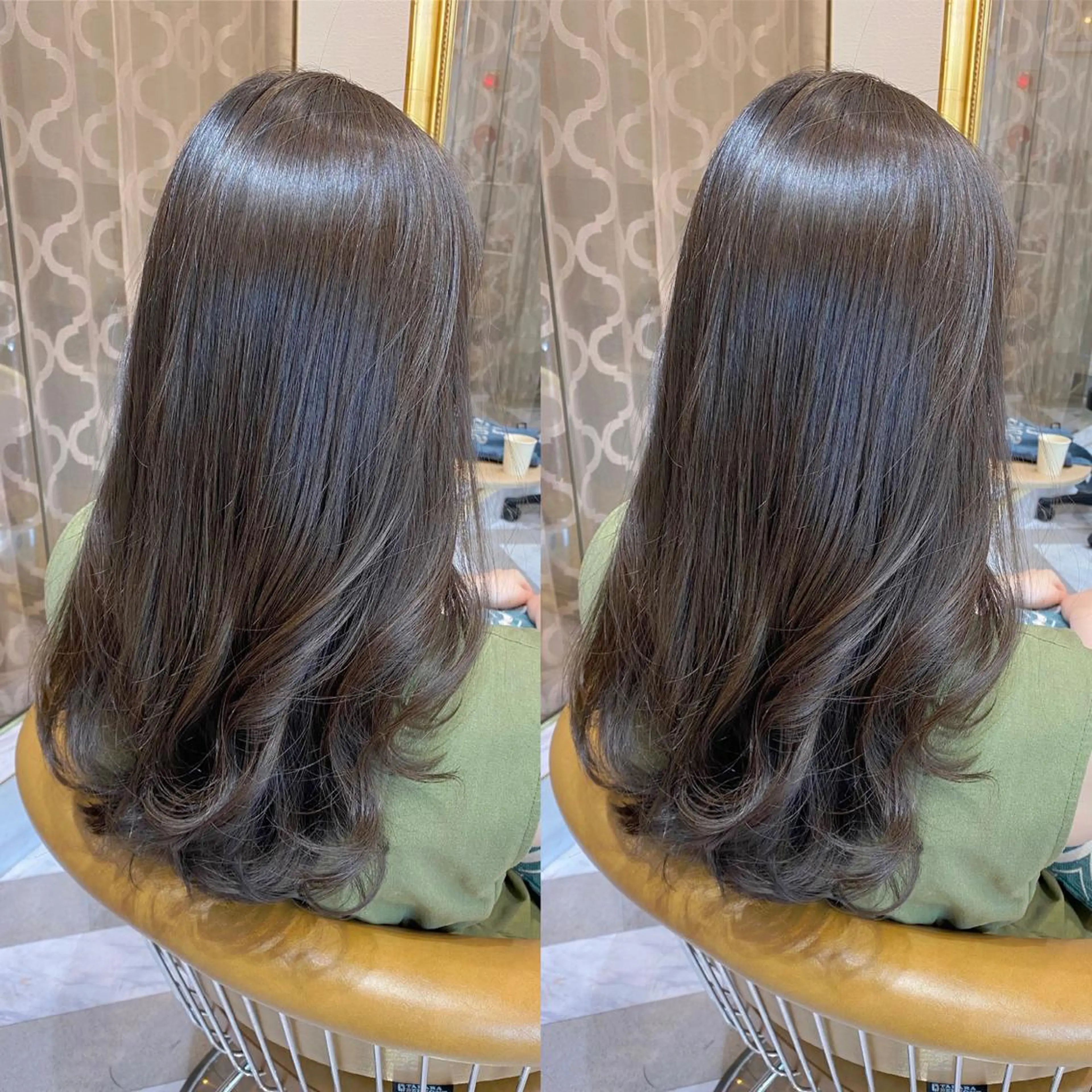 ミディアム カット ヘアカラー トリートメント レイヤーカット /透明感カラー西田のヘアスタイル