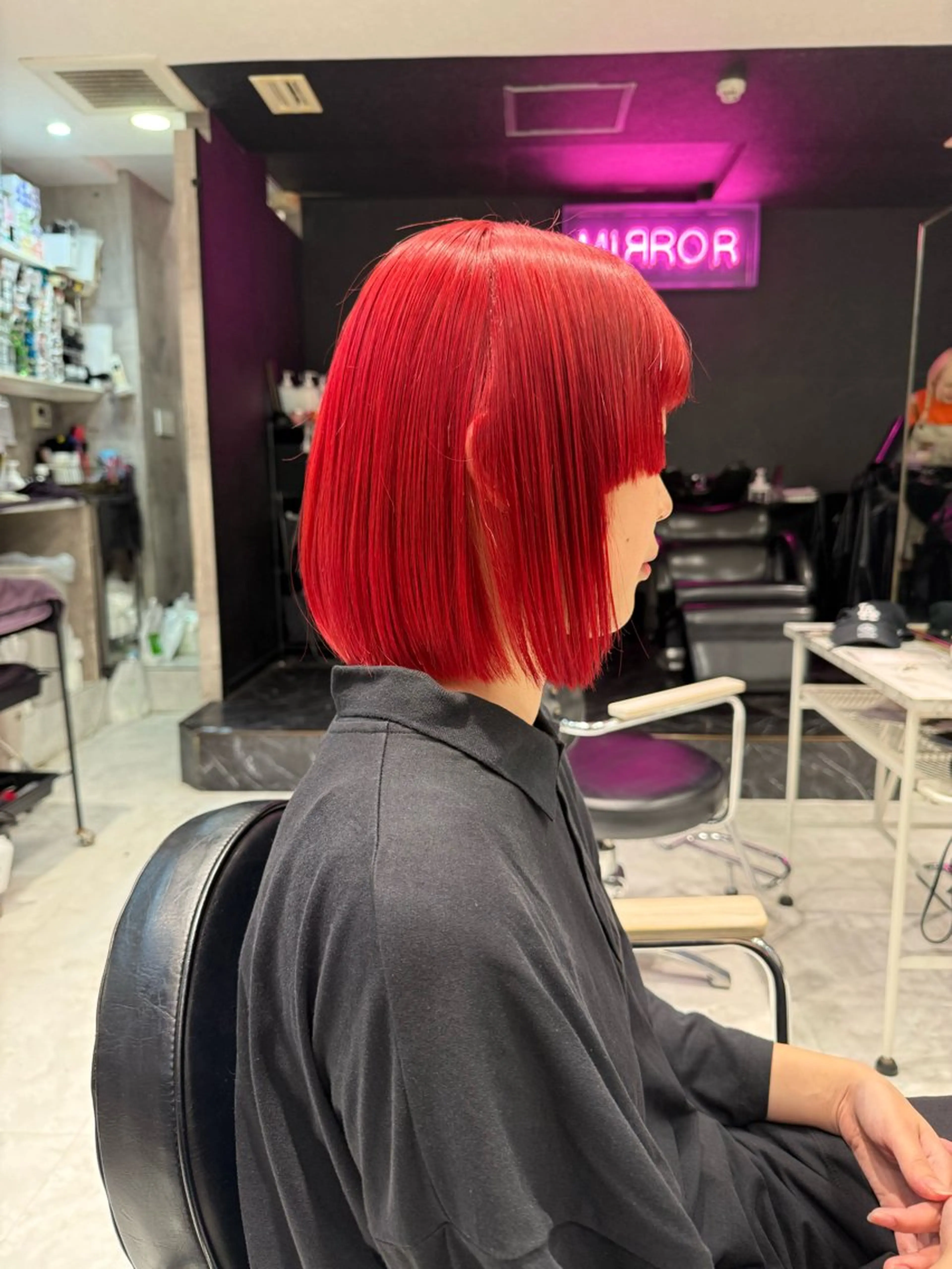 ショート カラー ハイトーンカラー レッドカラー ボブ 【縮毛矯正ブリーチ】 MANATO🌈のヘアスタイル