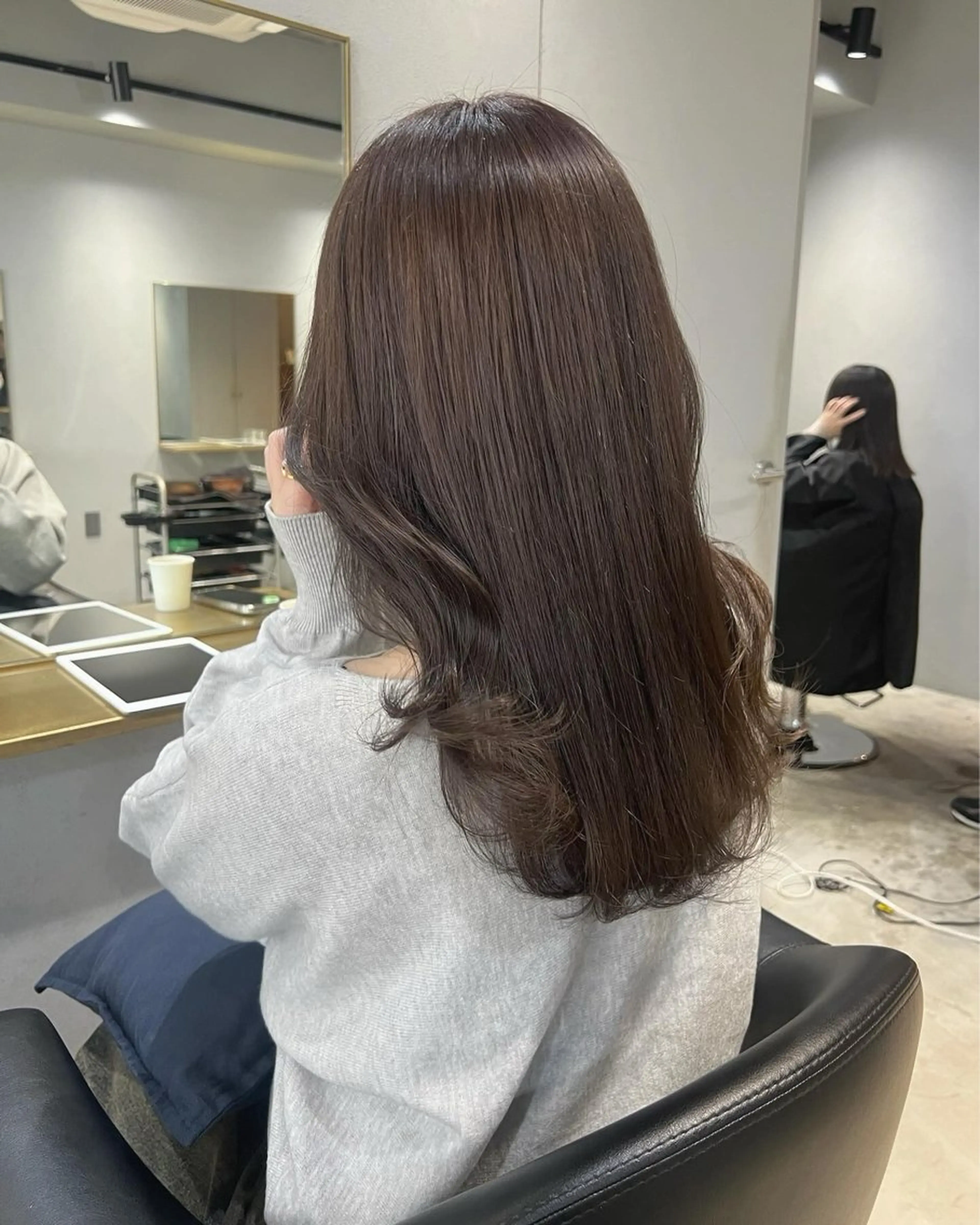 セミロング カラー ヘアカラー トリートメント akane/ボブ /オリーブベージュのヘアスタイル