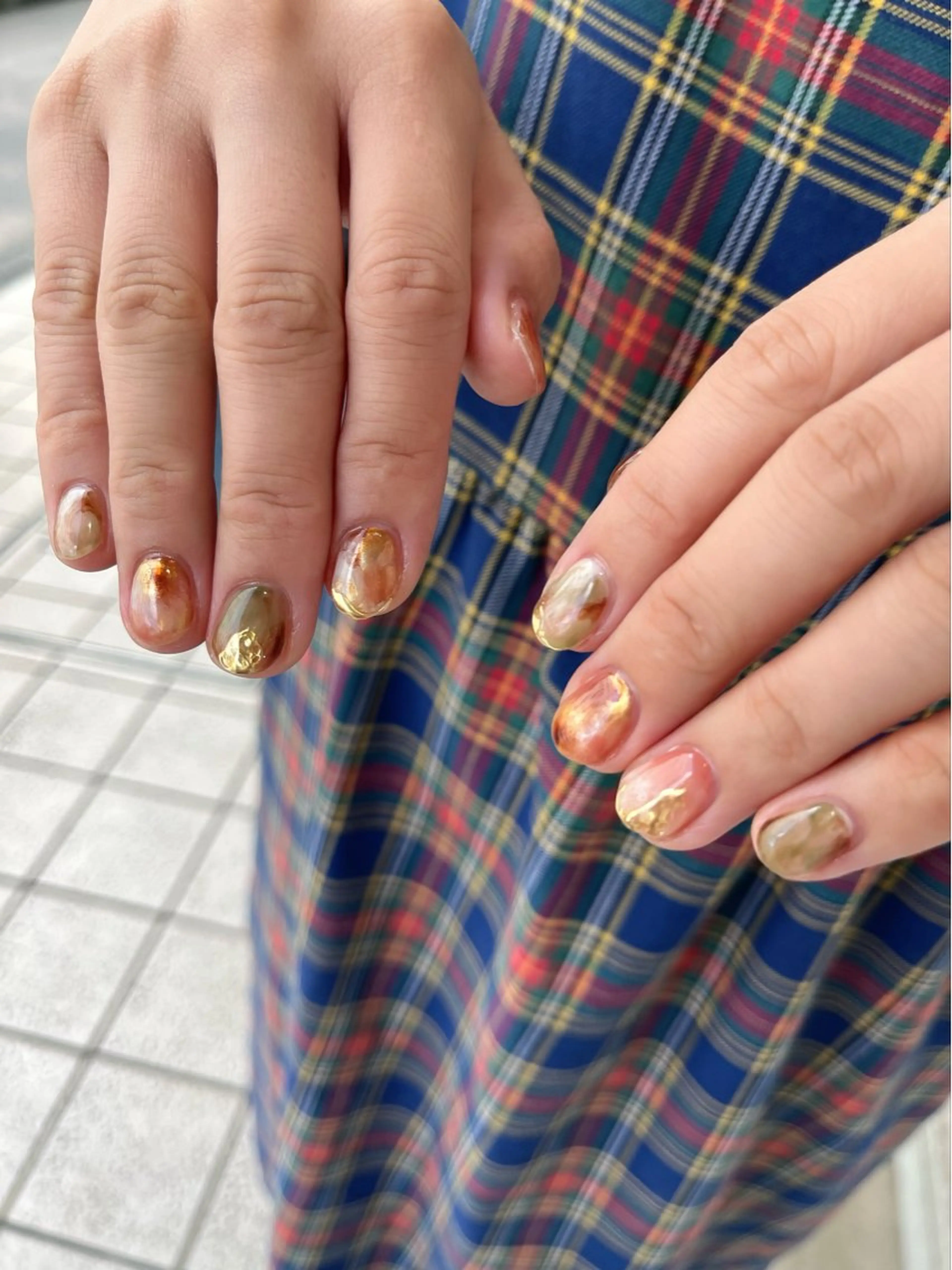 ネイル ゴールド ニュアンスネイル MUKUTOU nail 　YUKIのネイルデザイン