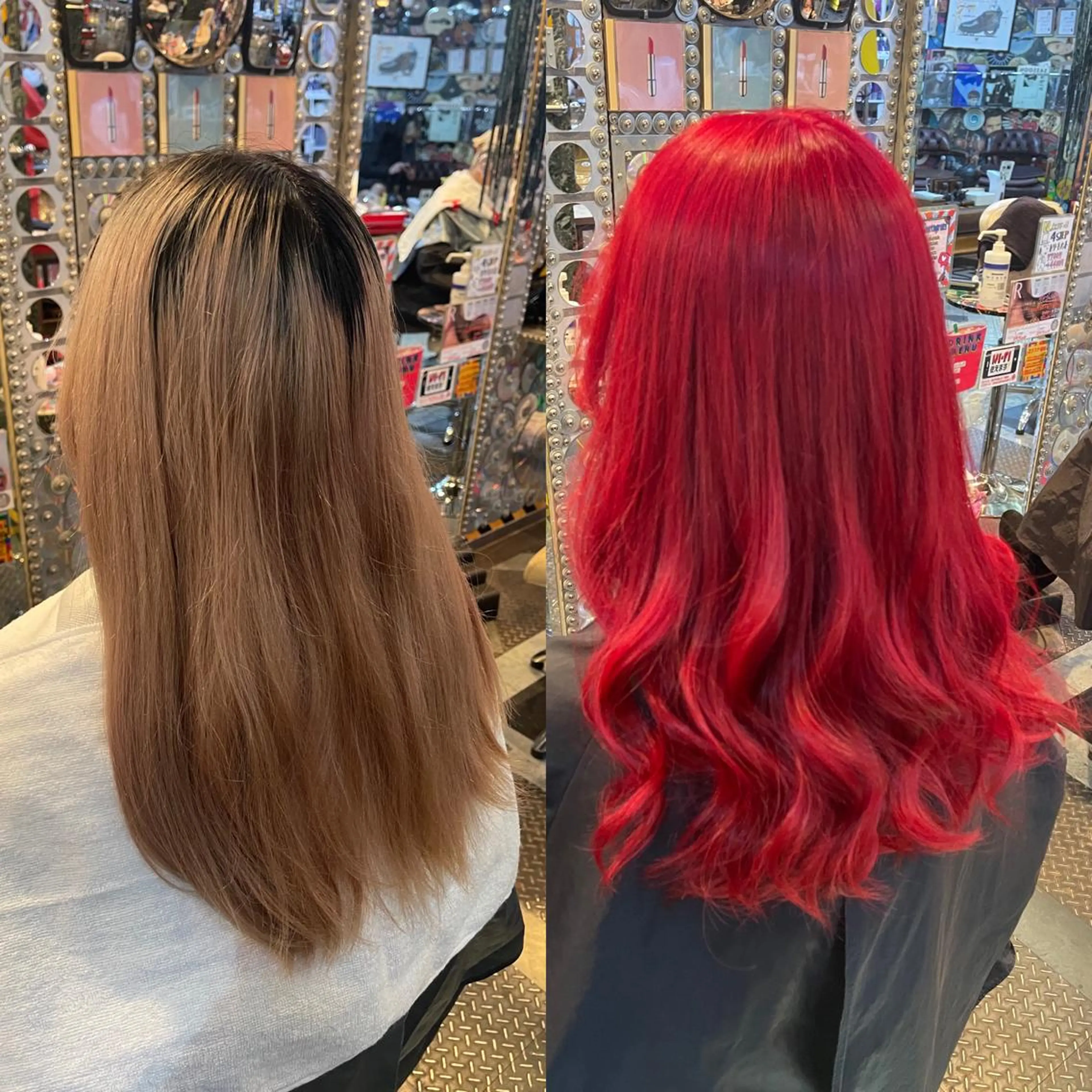 セミロング カラー ヘアアレンジ ブリーチ ケアブリーチ ハイトーンカラー 🌈派手髪エクステ ブレイズ🌈ひろとのヘアスタイル