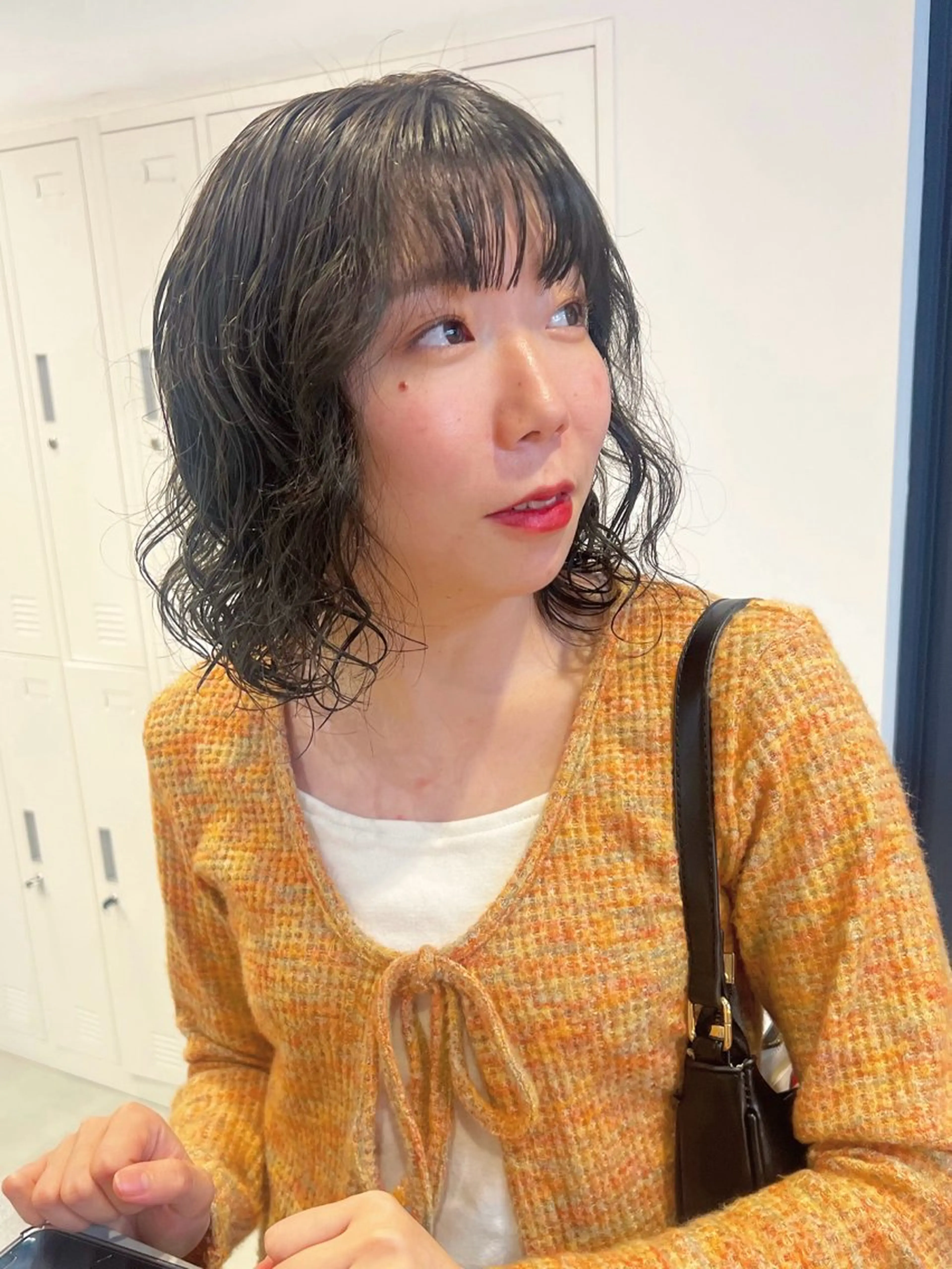 ミディアム パーマ 高畑 恵莉 👒 暖色 / 艶髪 🧺のヘアスタイル