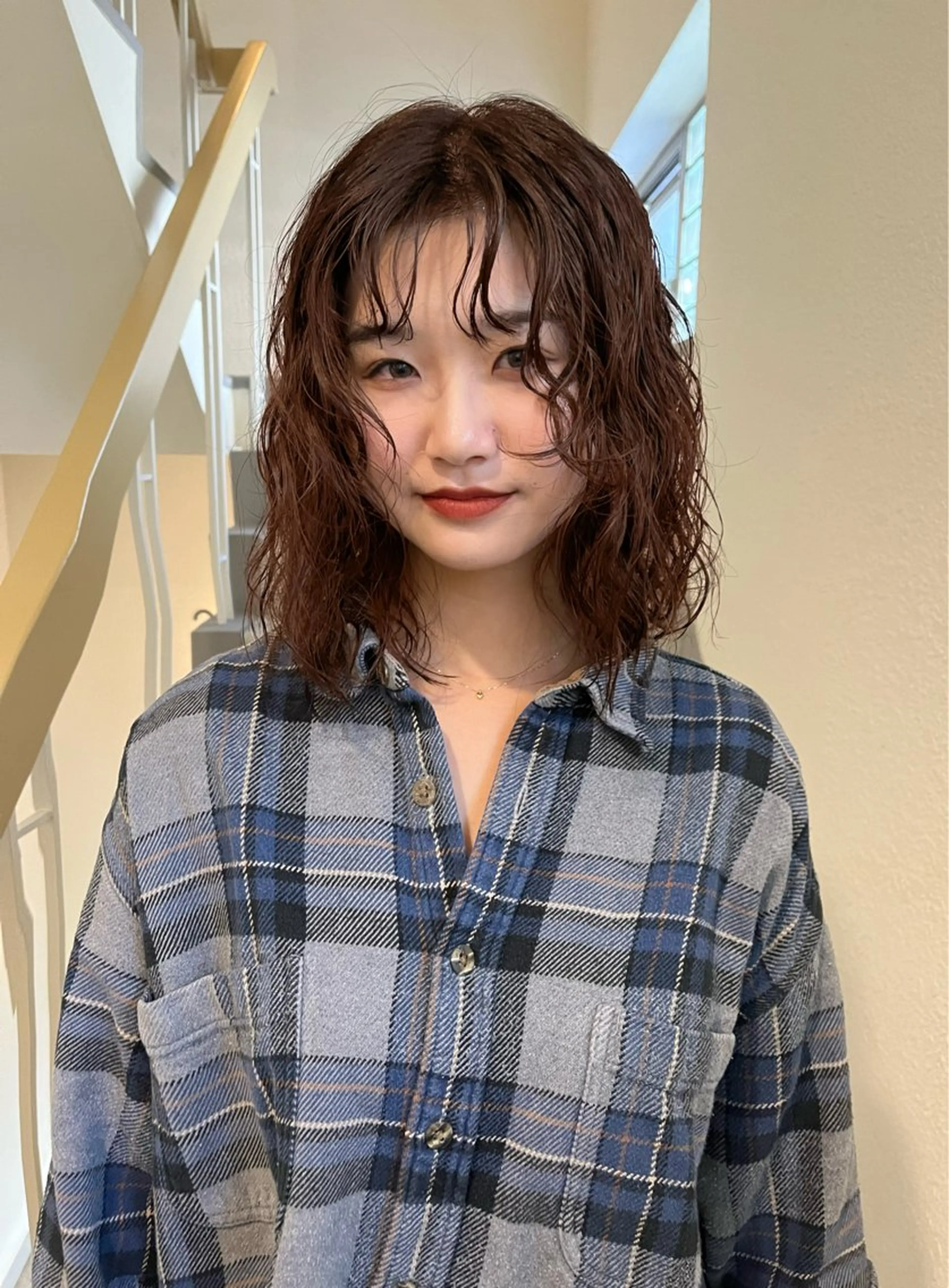 ミディアム パーマ SIKI yuuna レイヤーカット🪽のヘアスタイル