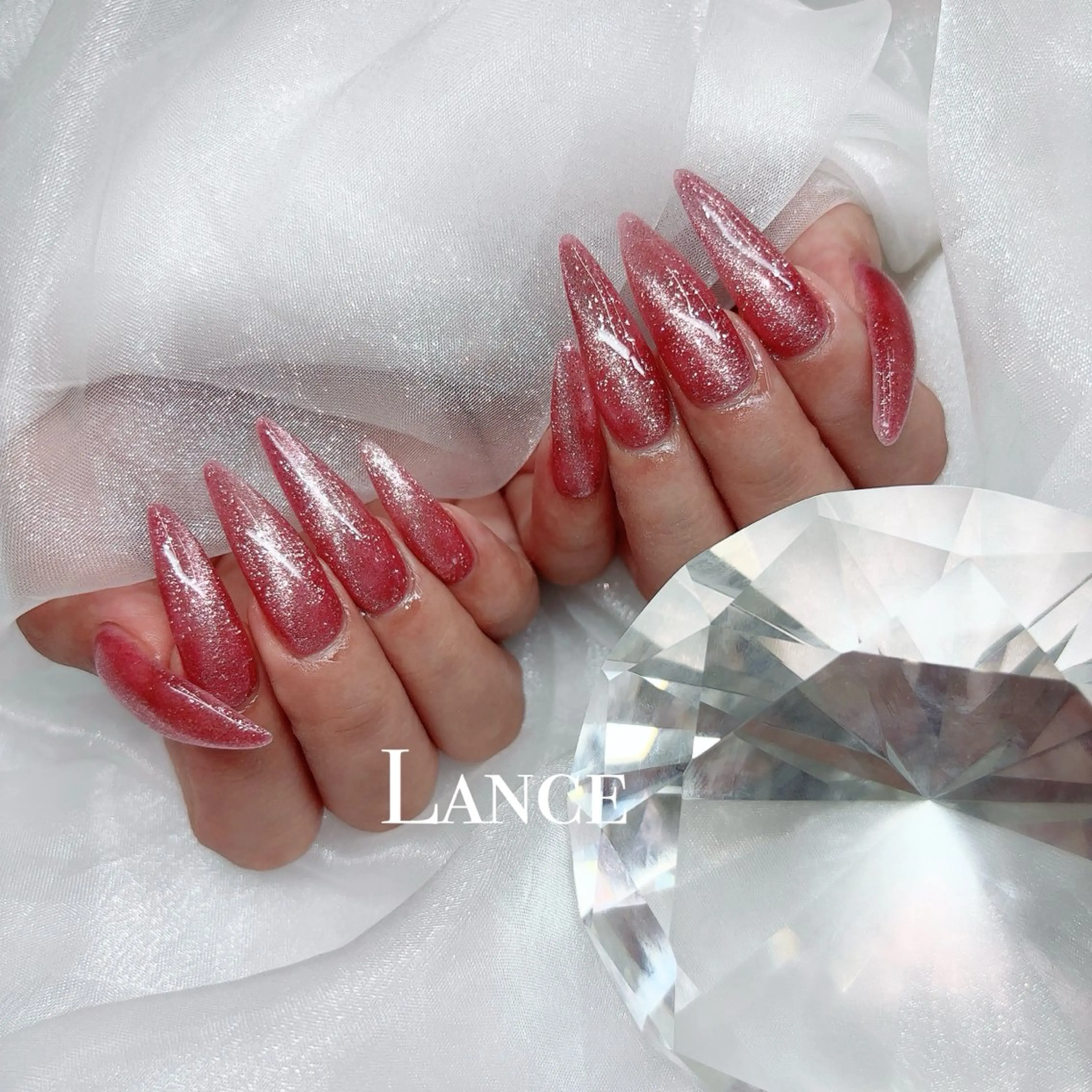 ネイル オーロラネイル フットネイル フレンチネイル ガラスフレンチ 氷ネイル・うるうるネイル ハンドネイル Lance nailのネイルデザイン