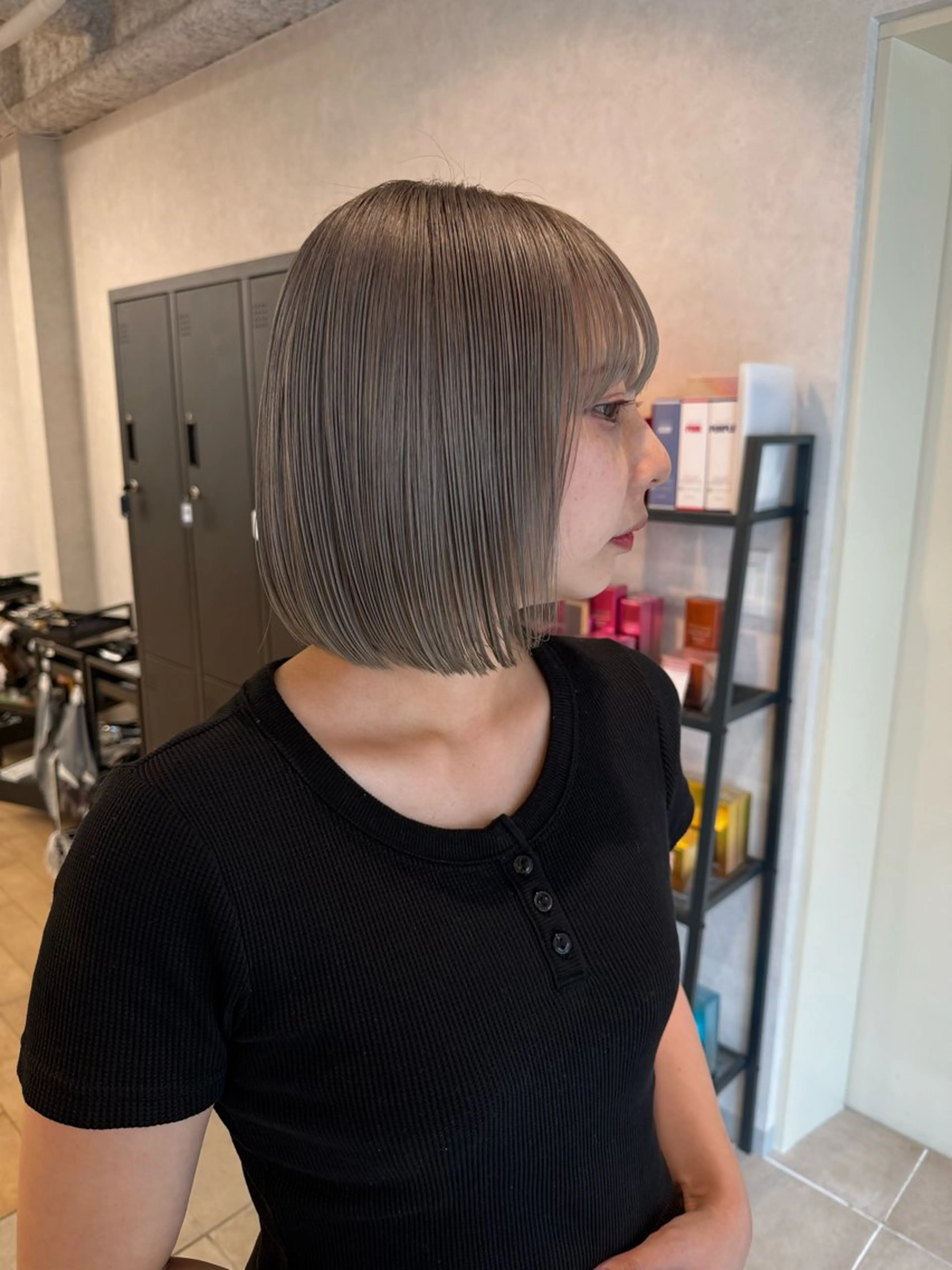 カラー カット ヘアカラー トリートメント SHIORI/ ベージュカラー/ボブのヘアスタイル