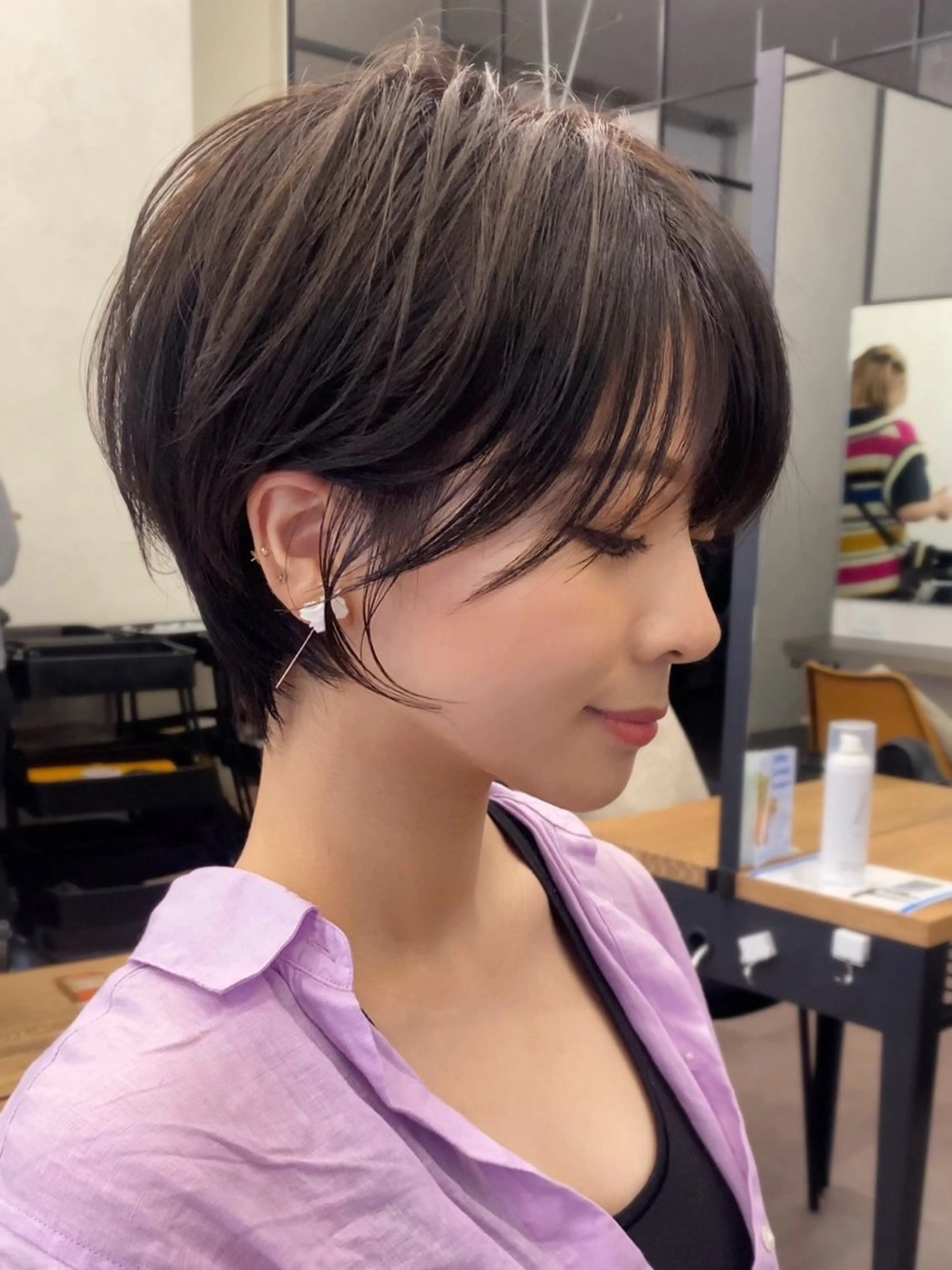 ショート カラー ⭐️朝楽ボブパーマ ⭐️かえでのヘアスタイル