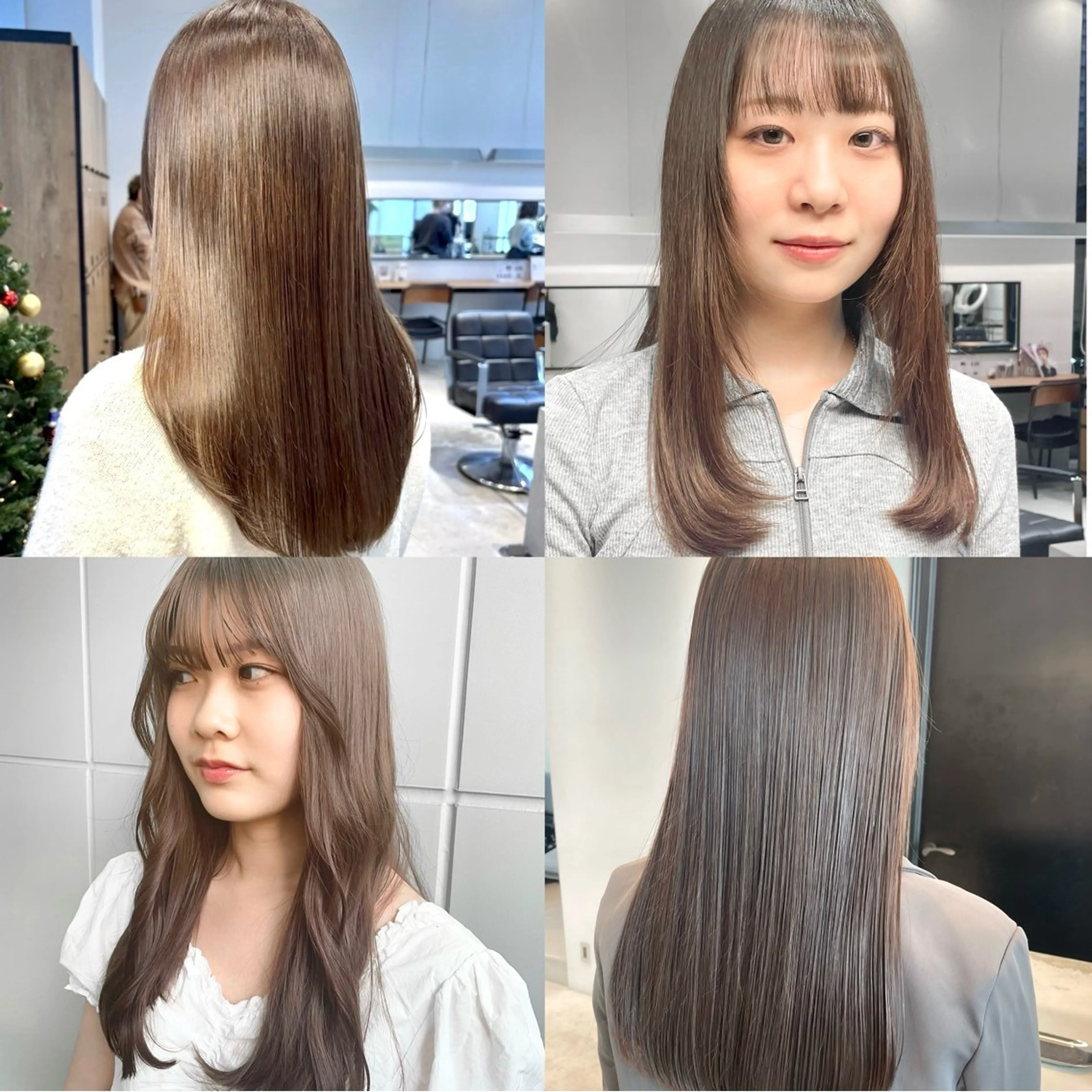 カラー 金本麗美　ボブパーマ グレージュ/オリーブのヘアスタイル