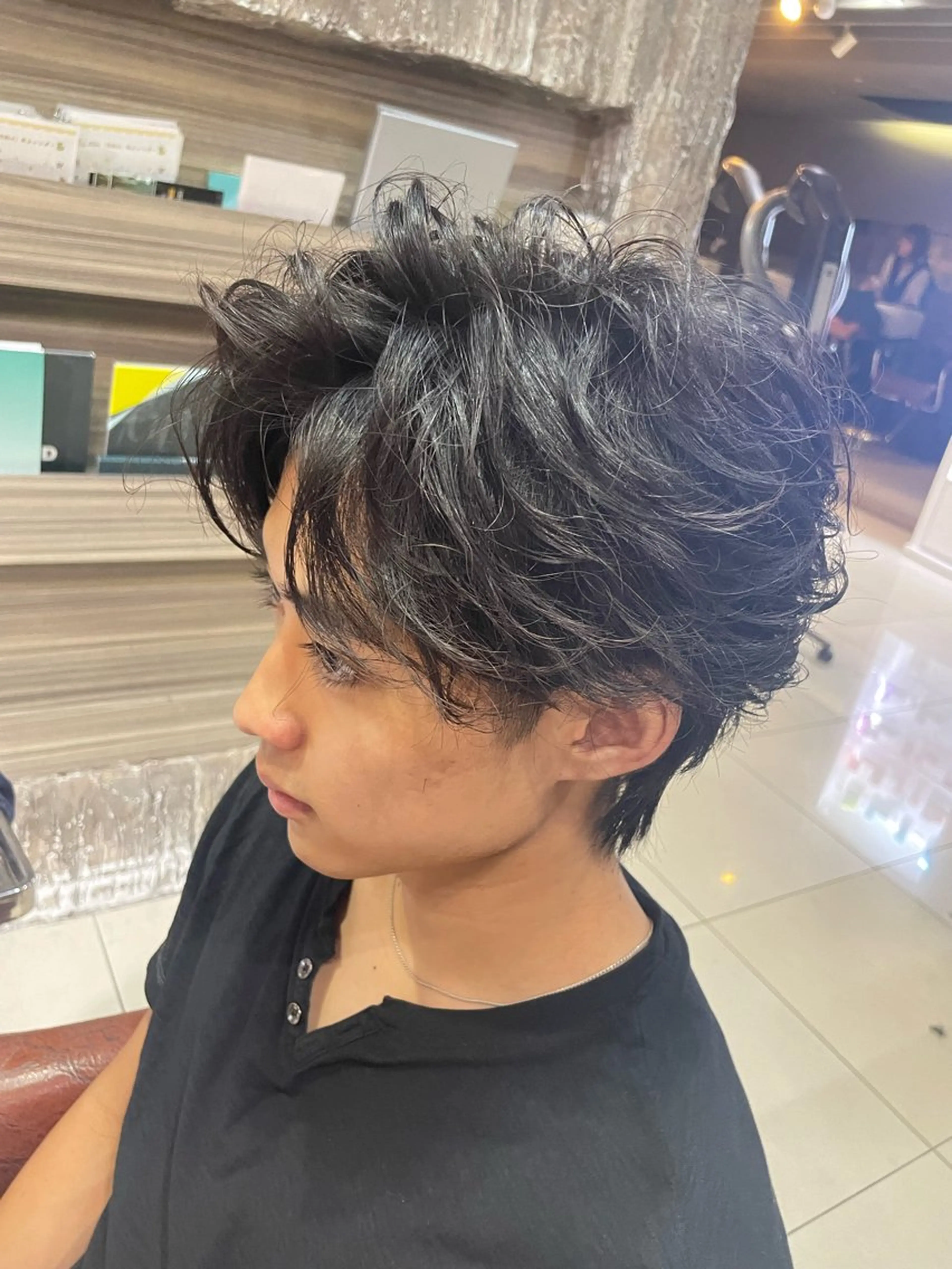 パーマ メンズ フェザーパーマ メンズパーマ カット パーマ フェザーパーマ/ ダブルカラー/藤田のヘアスタイル