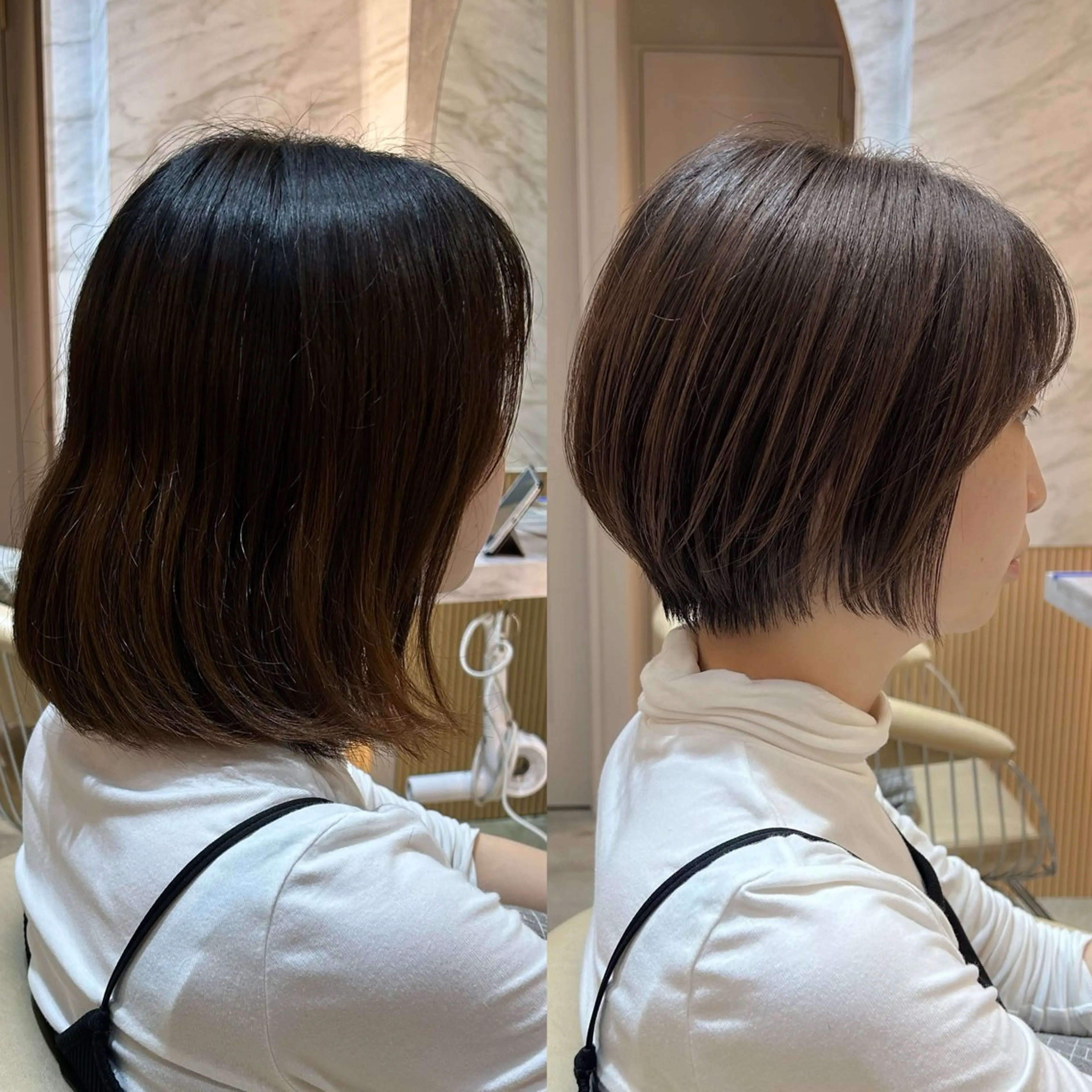 ショート ショートボブ ボブ くびれヘア ショートヘア ハッシュカット/韓国 レイヤー/カハナのヘアスタイル