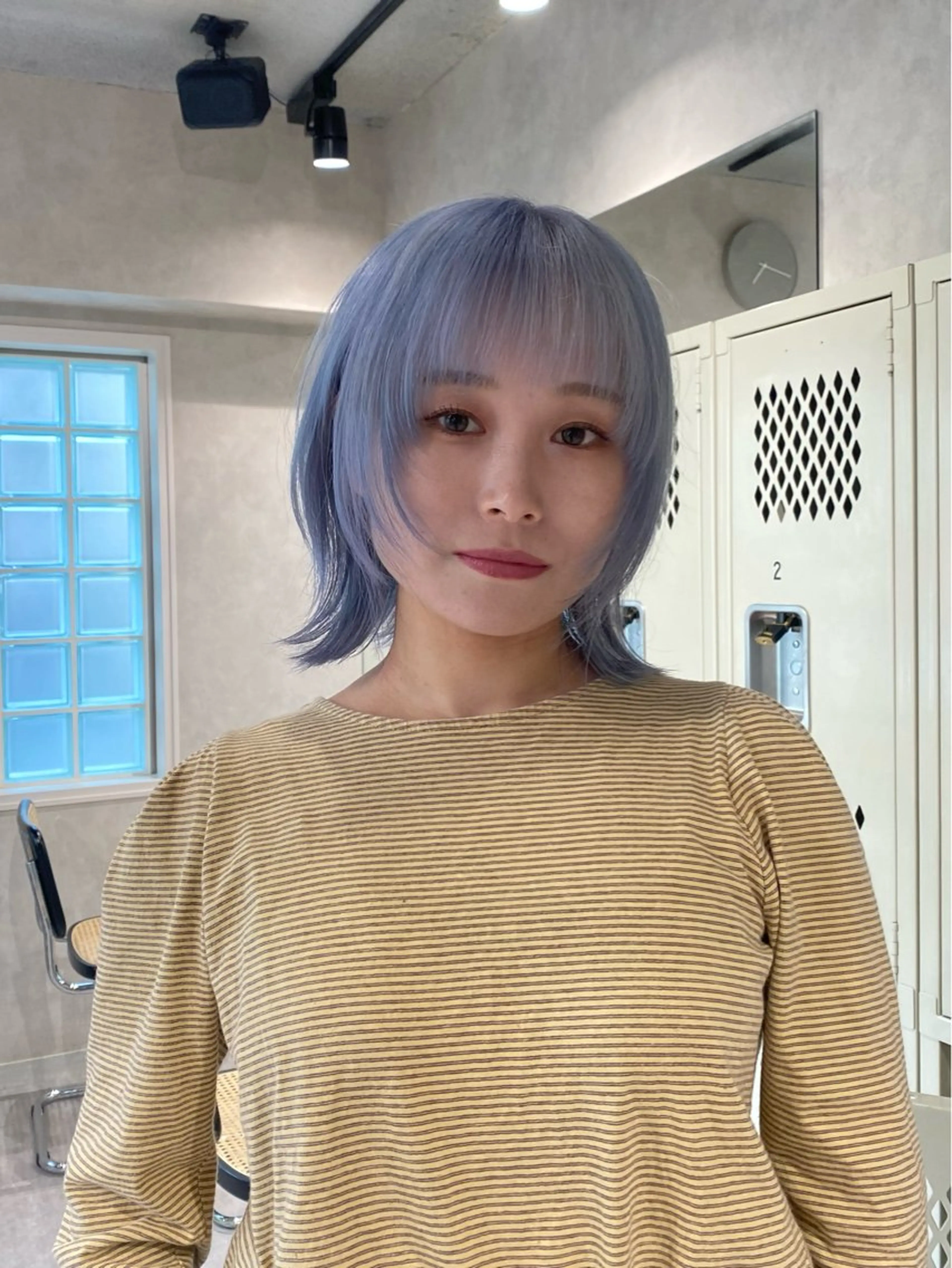 ショート カラー ブルーカラー シルバー ウルフカット カット ヘアカラー ダブルカラー ブリーチ/kaitoのヘアスタイル