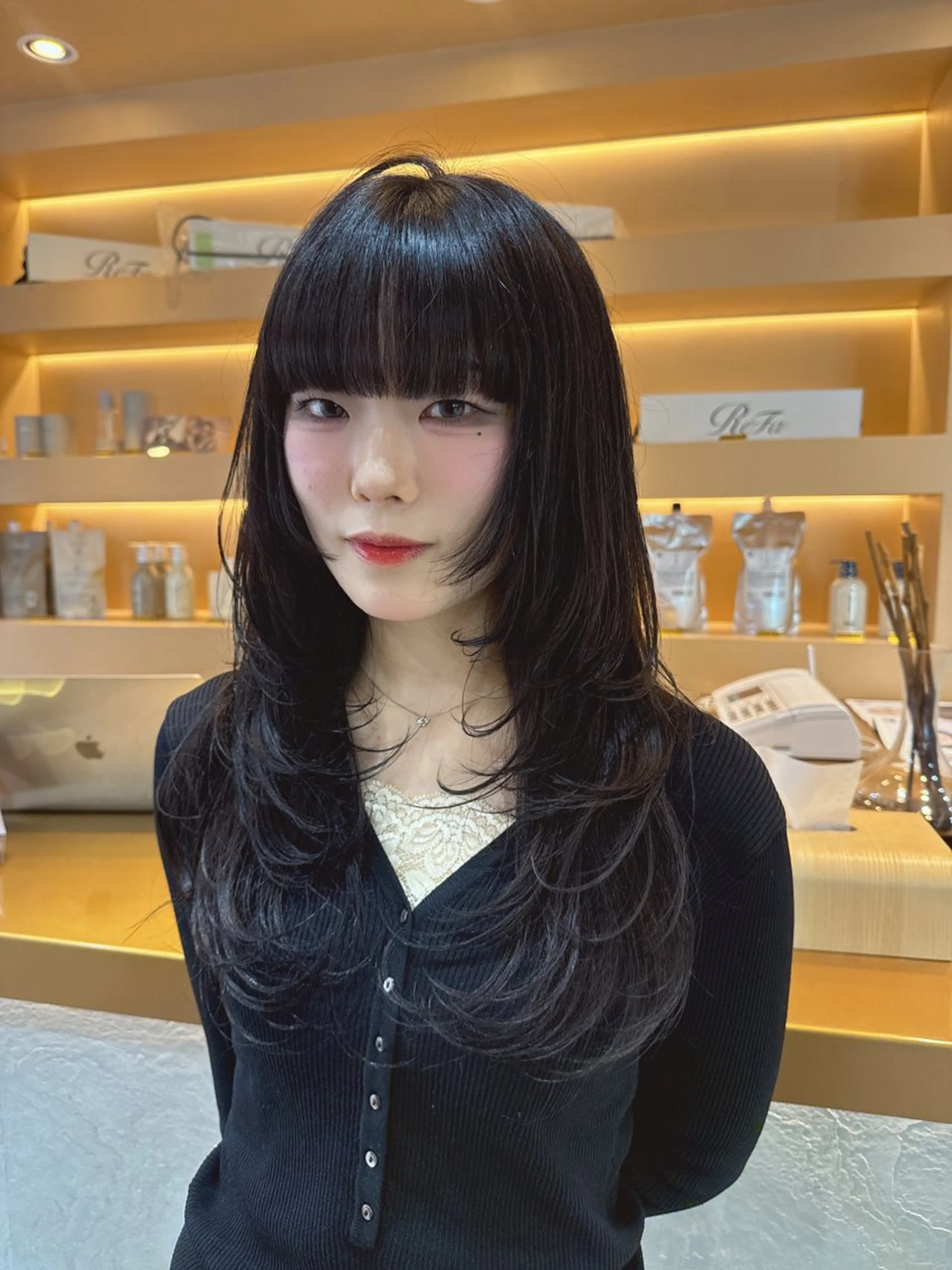 ロング ハッシュカット カット ヘアカラー トリートメント ヘッドスパ 🦋韓国レイヤー特化 🦋髪質改善🩵来輝のヘアスタイル