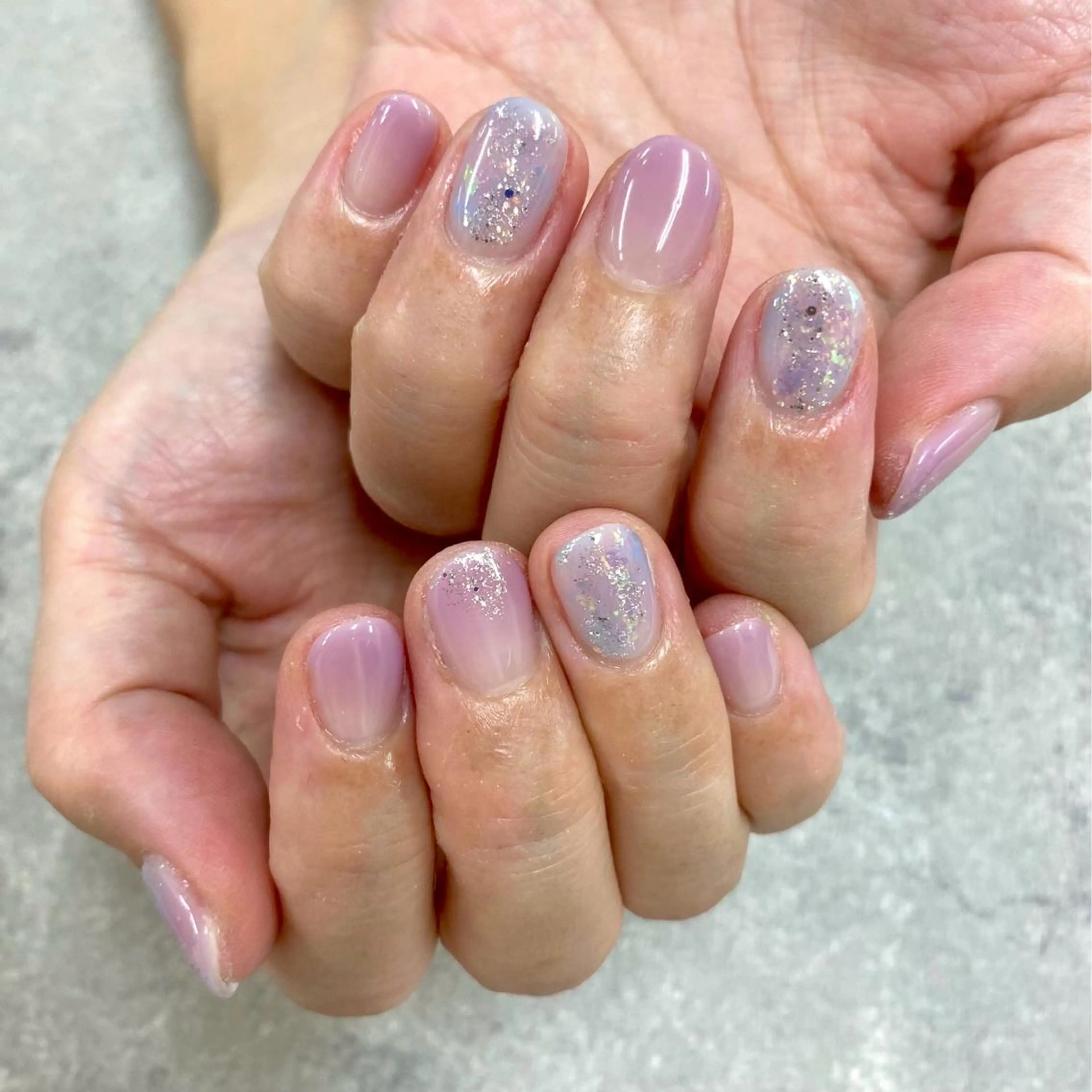 ネイル フットネイル フレンチネイル ジェルネイル ガラスフレンチ グラデーション ハンドネイル NUMAZAWA KASUMIのネイルデザイン
