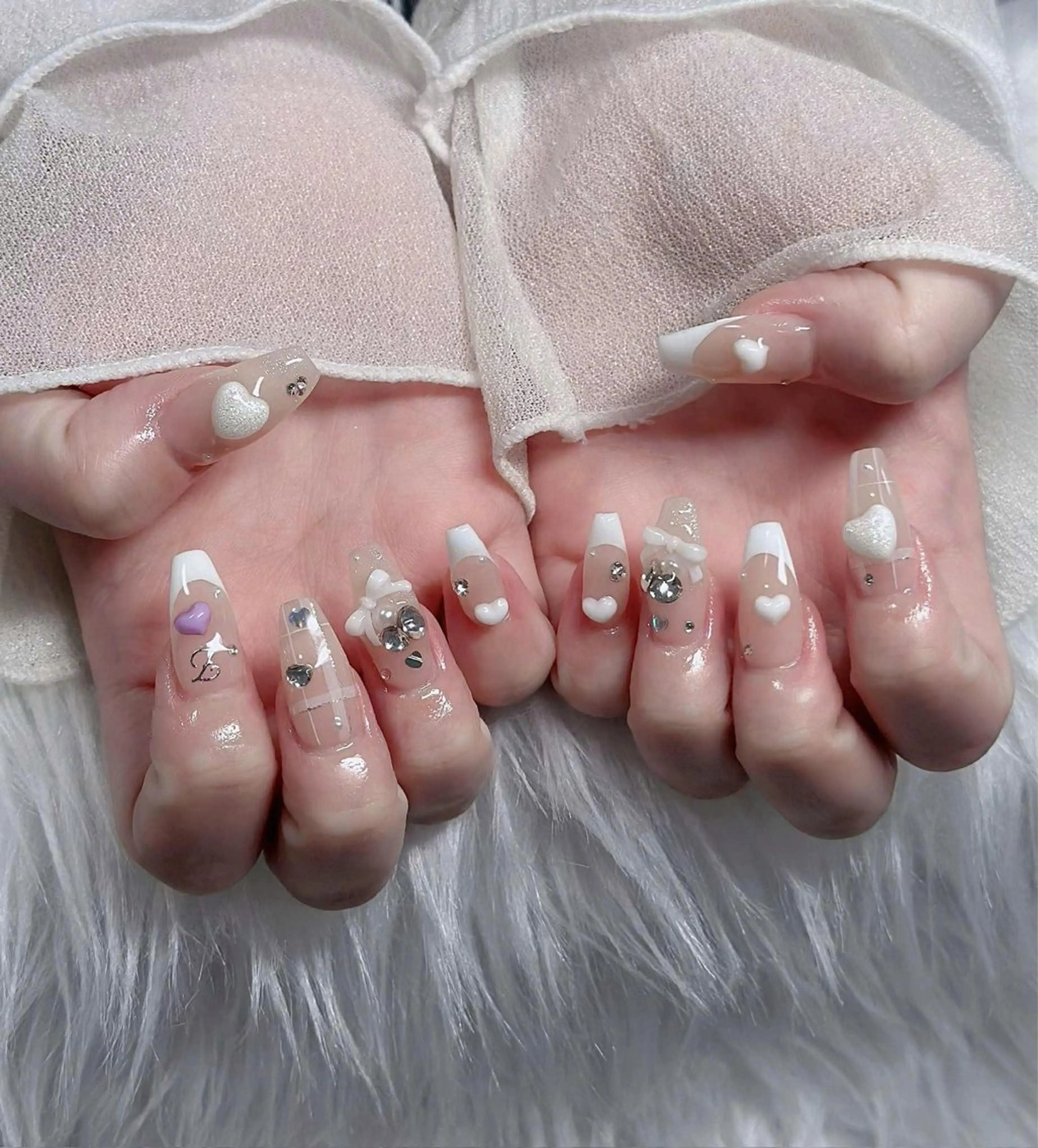 ネイル オーロラネイル フレンチネイル ジェルネイル ハロウィン 韓国ネイル ハンドネイル H.baby Nail Salonのネイルデザイン