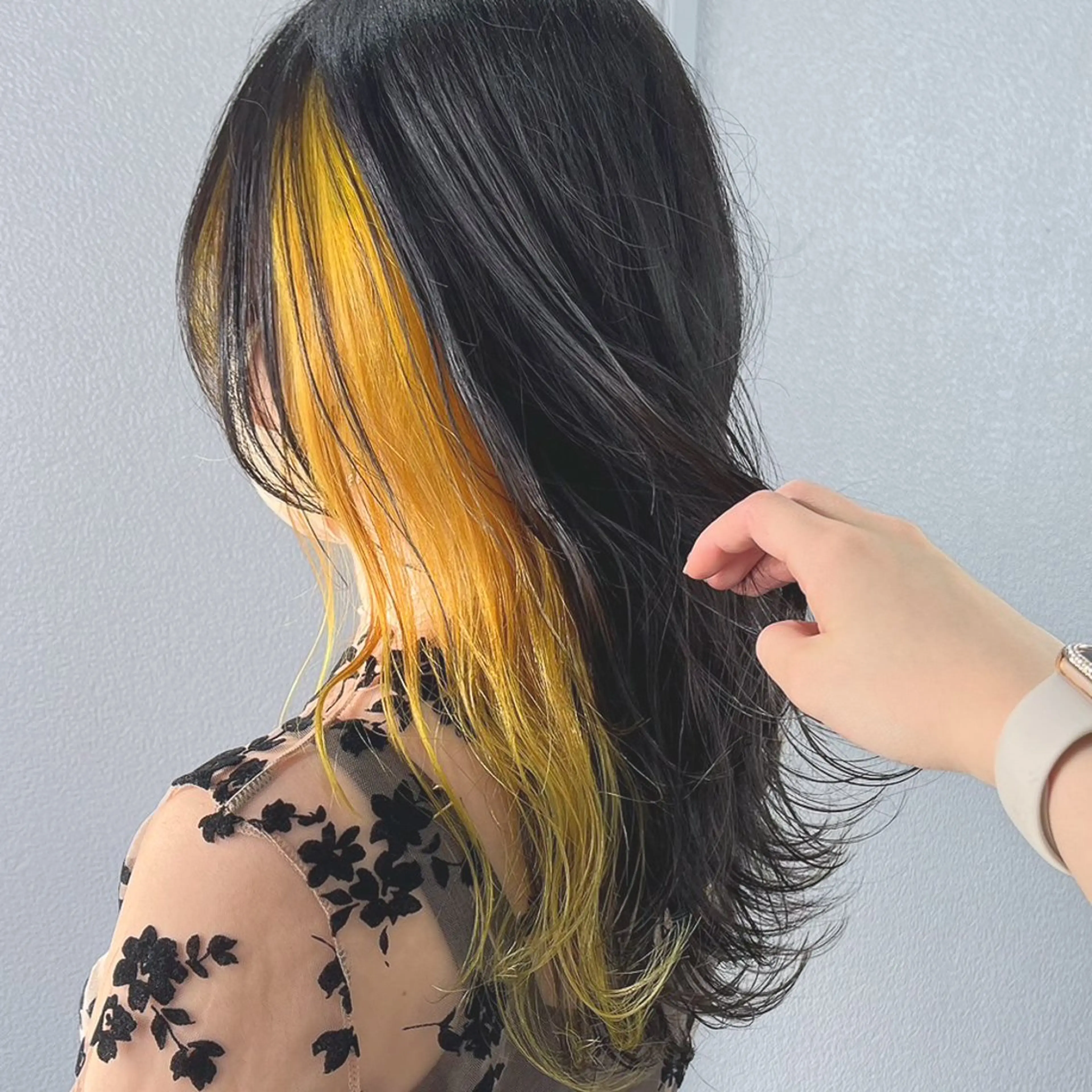 セミロング カラー 黒髪 カット ヘアカラー トリートメント 透明感カラー/パーマ 🌀アオノのヘアスタイル