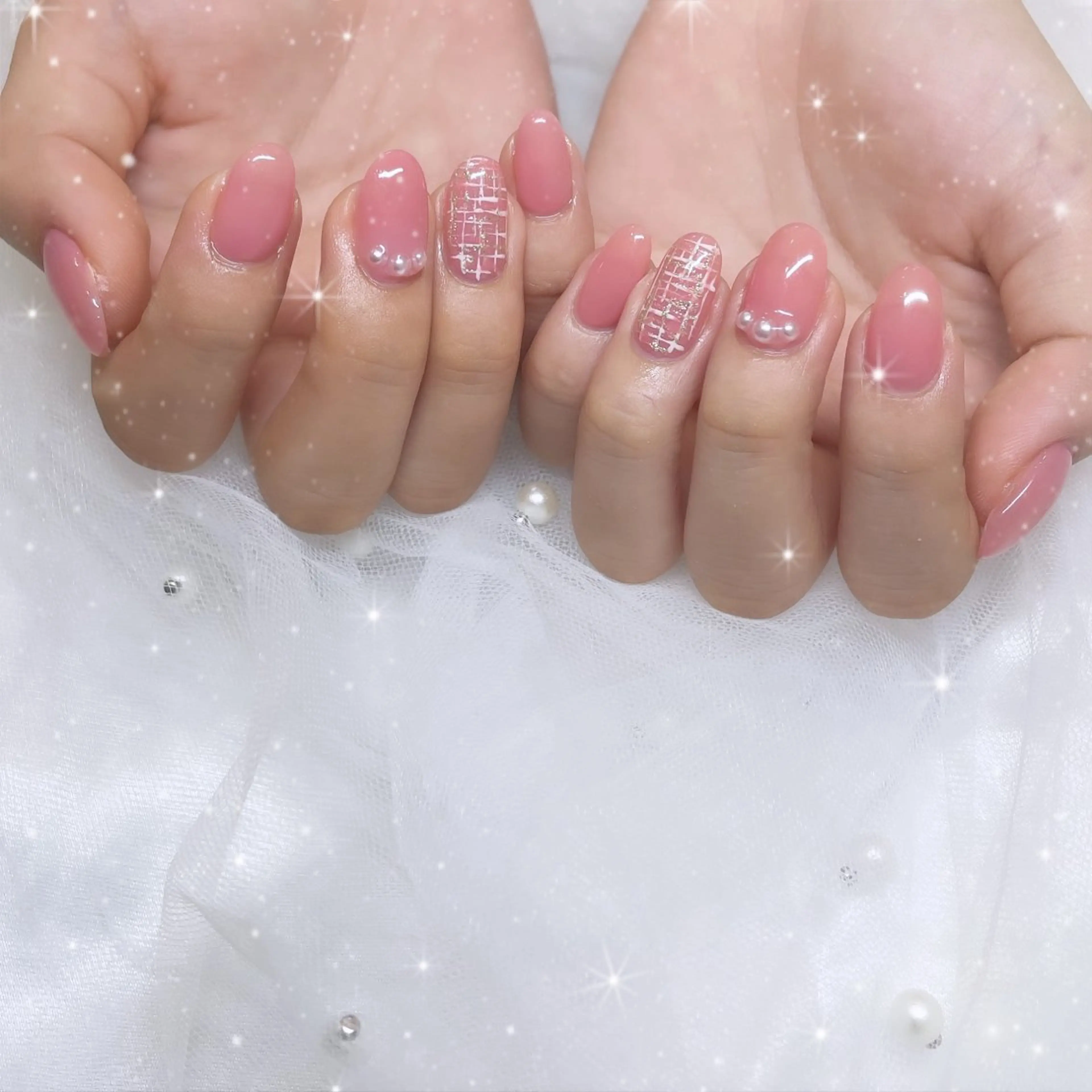 ネイル ハンドネイル Blue daisy RIN🎀のネイルデザイン