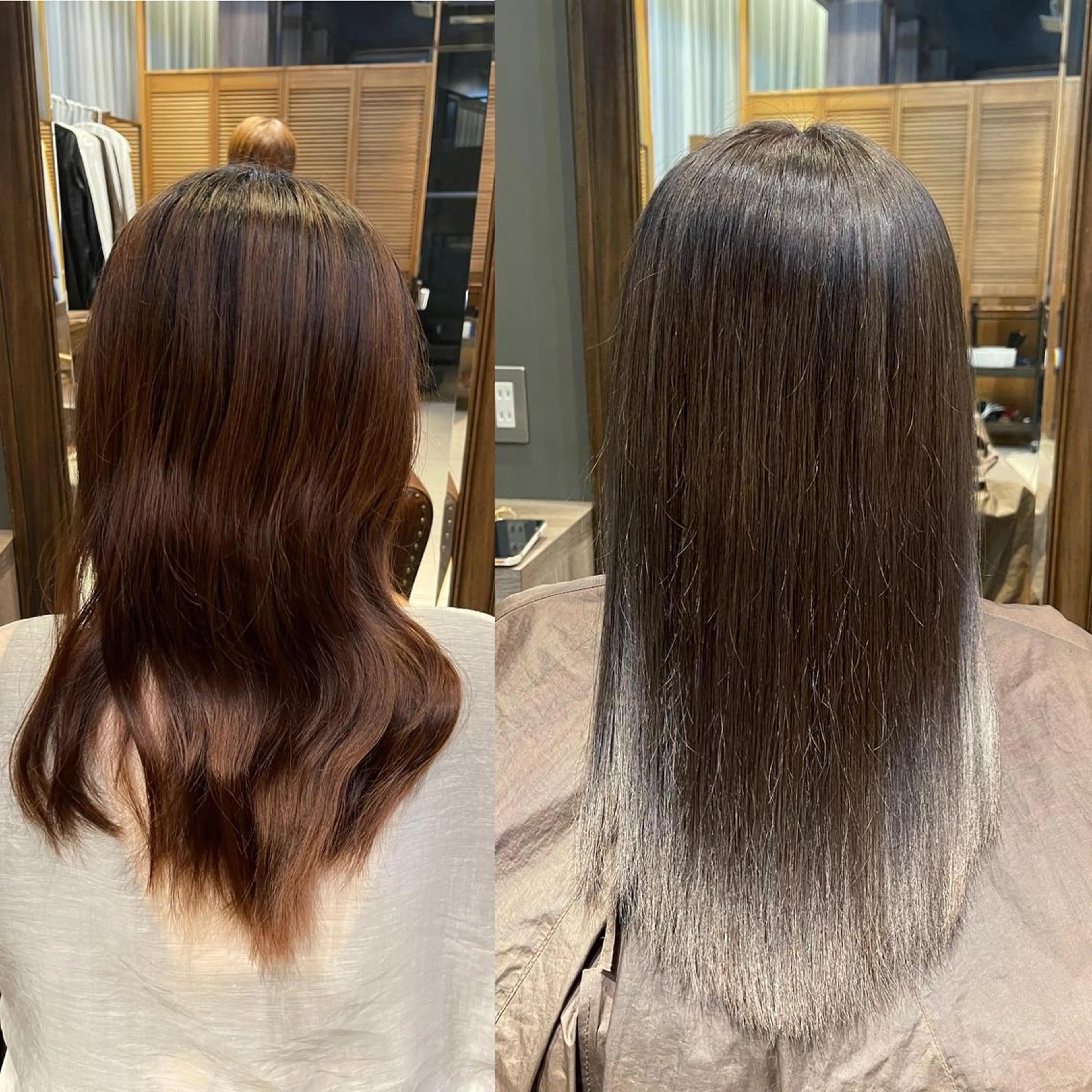 セミロング アッシュ アッシュグレー アッシュグレージュ トリートメント 六本木縮毛矯正/髪質 改善/LOANA鈴木のヘアスタイル