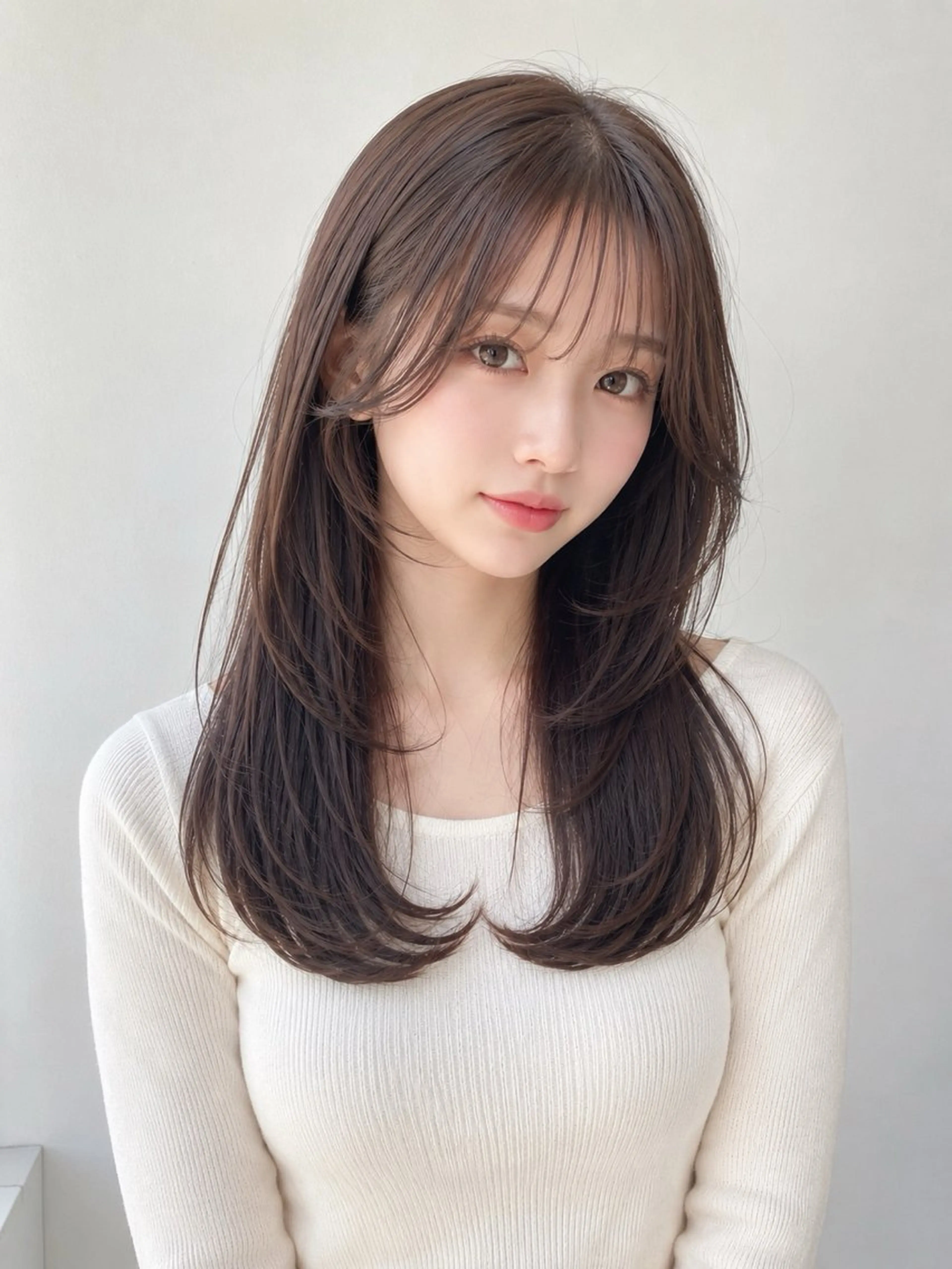 セミロング 縮毛矯正 レイヤーカット/ ほたる🌼のヘアスタイル