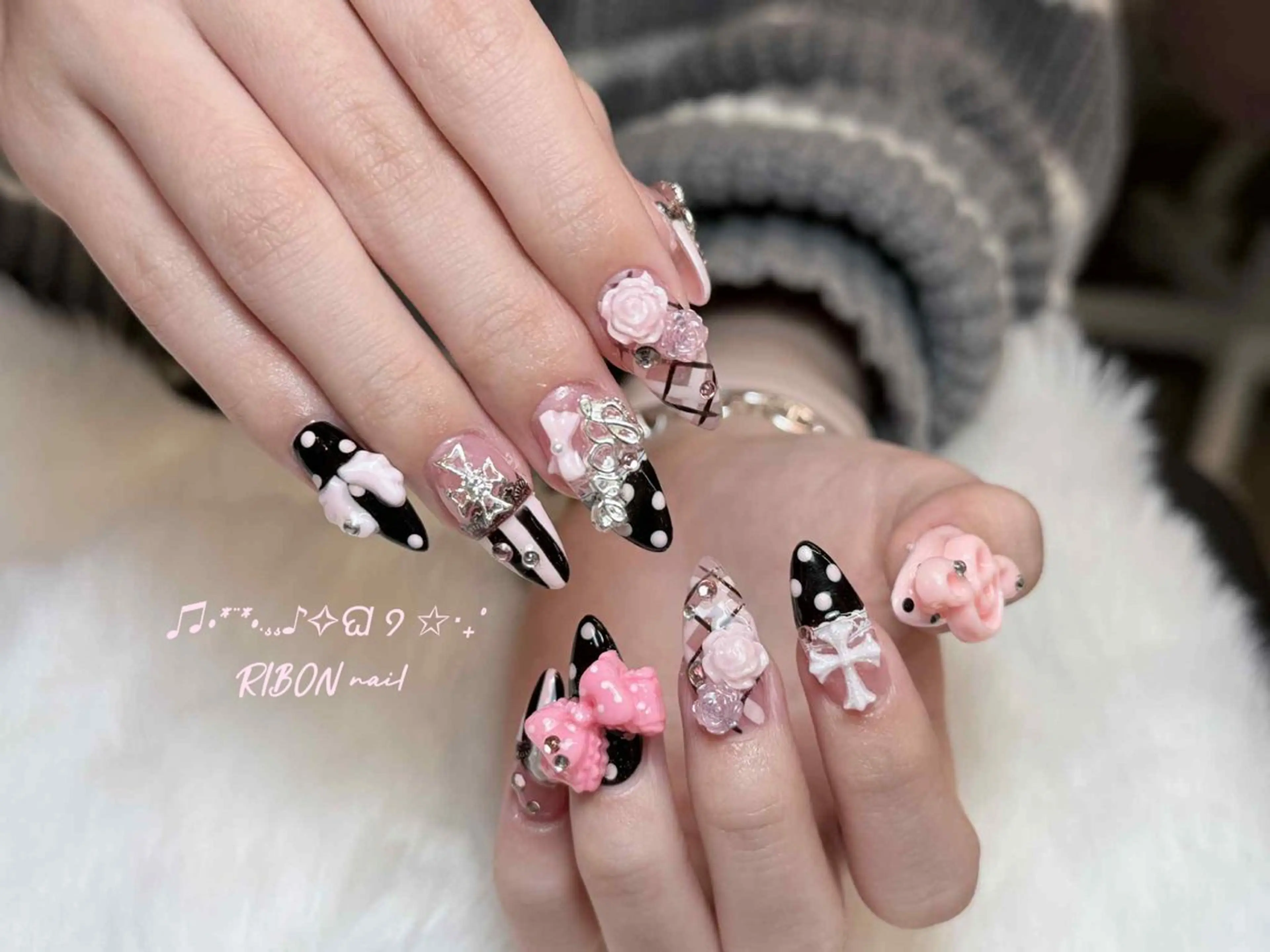 ネイル チークネイル 長さ出し フレンチネイル ジェルネイル グラデーション ハンドネイル RIBON nail salonのネイルデザイン