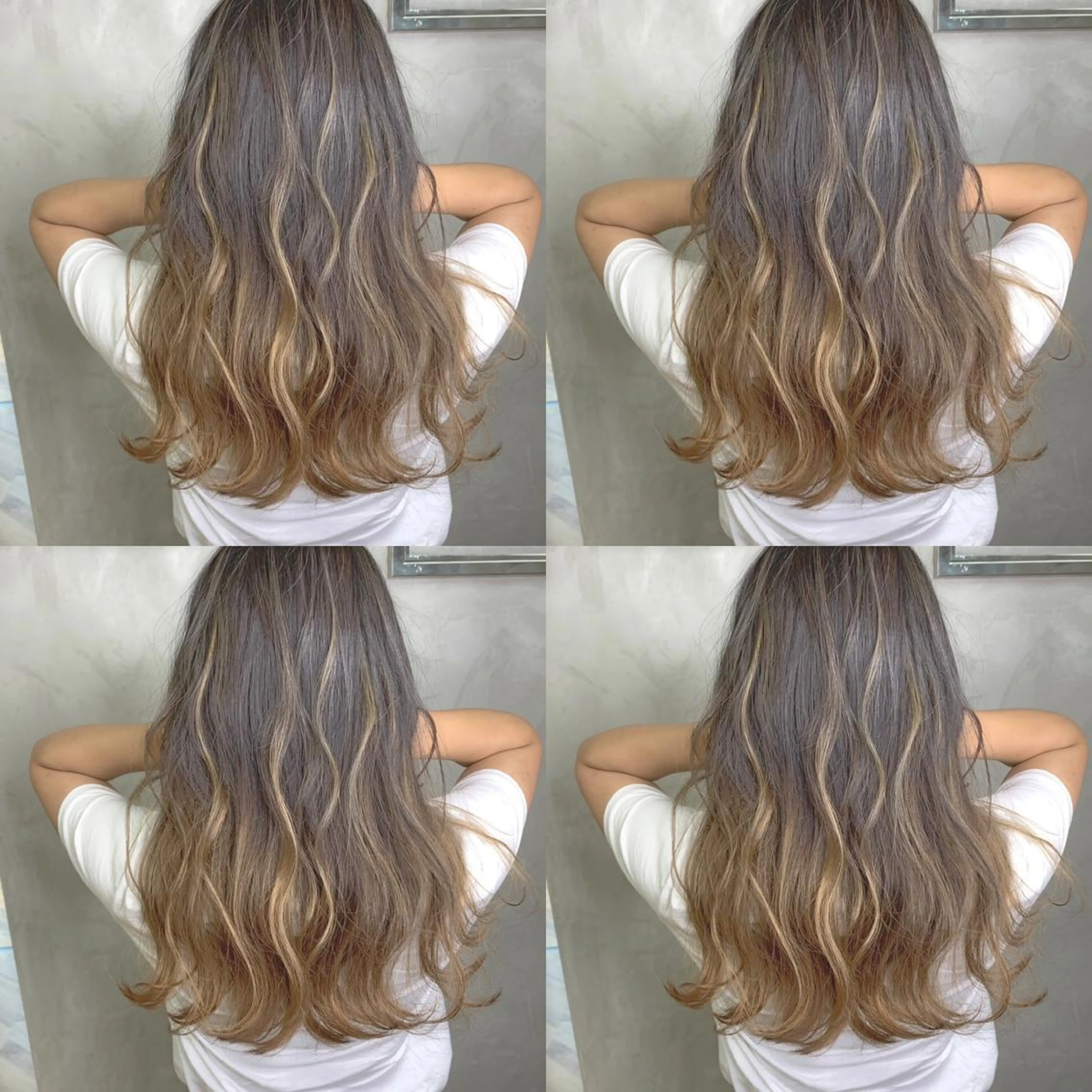 ロング ハイライト レイヤーカット Selene hair OSAKAのヘアスタイル