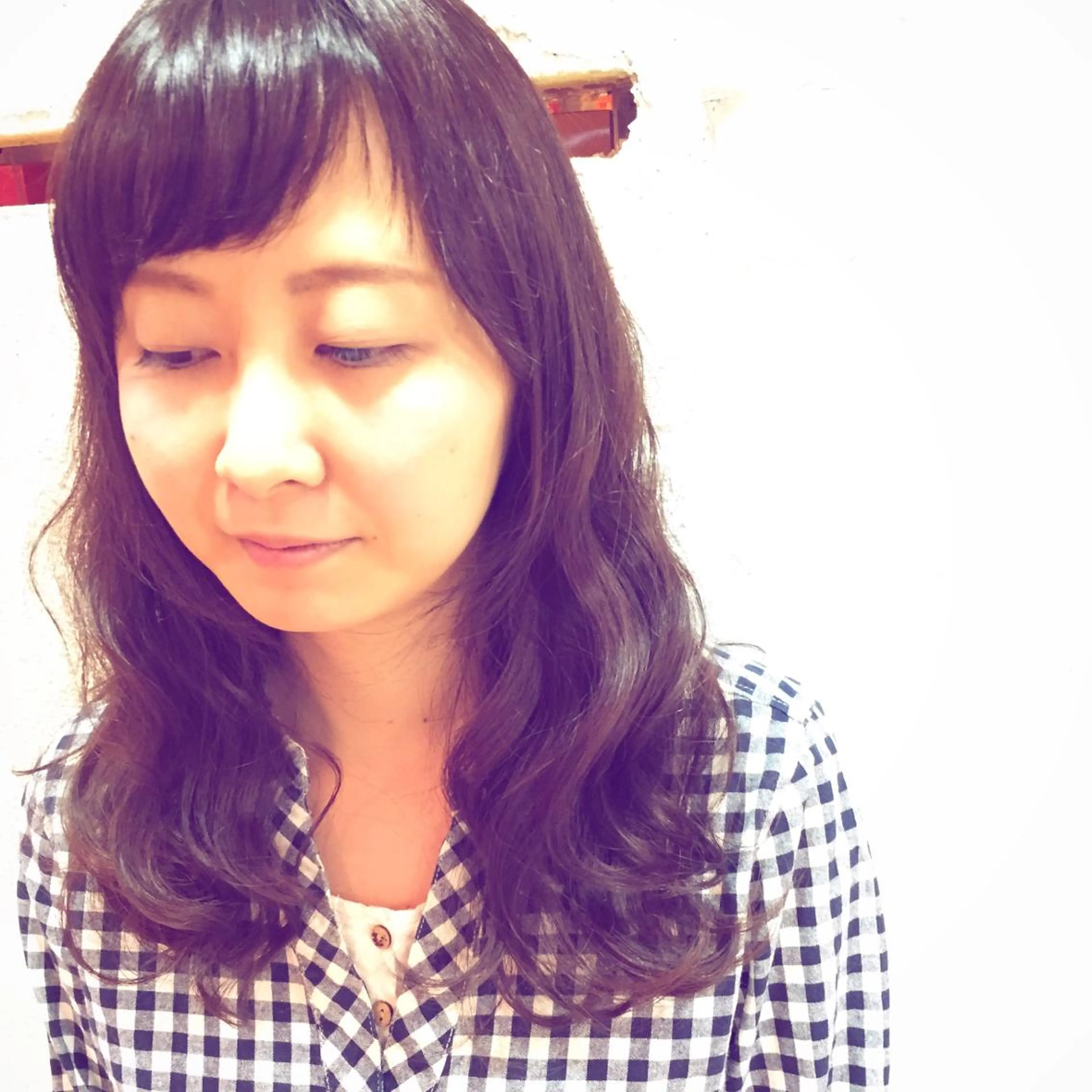 ミディアム セミロング ロング カラー アッシュ オン眉 西村 達哉のヘアスタイル