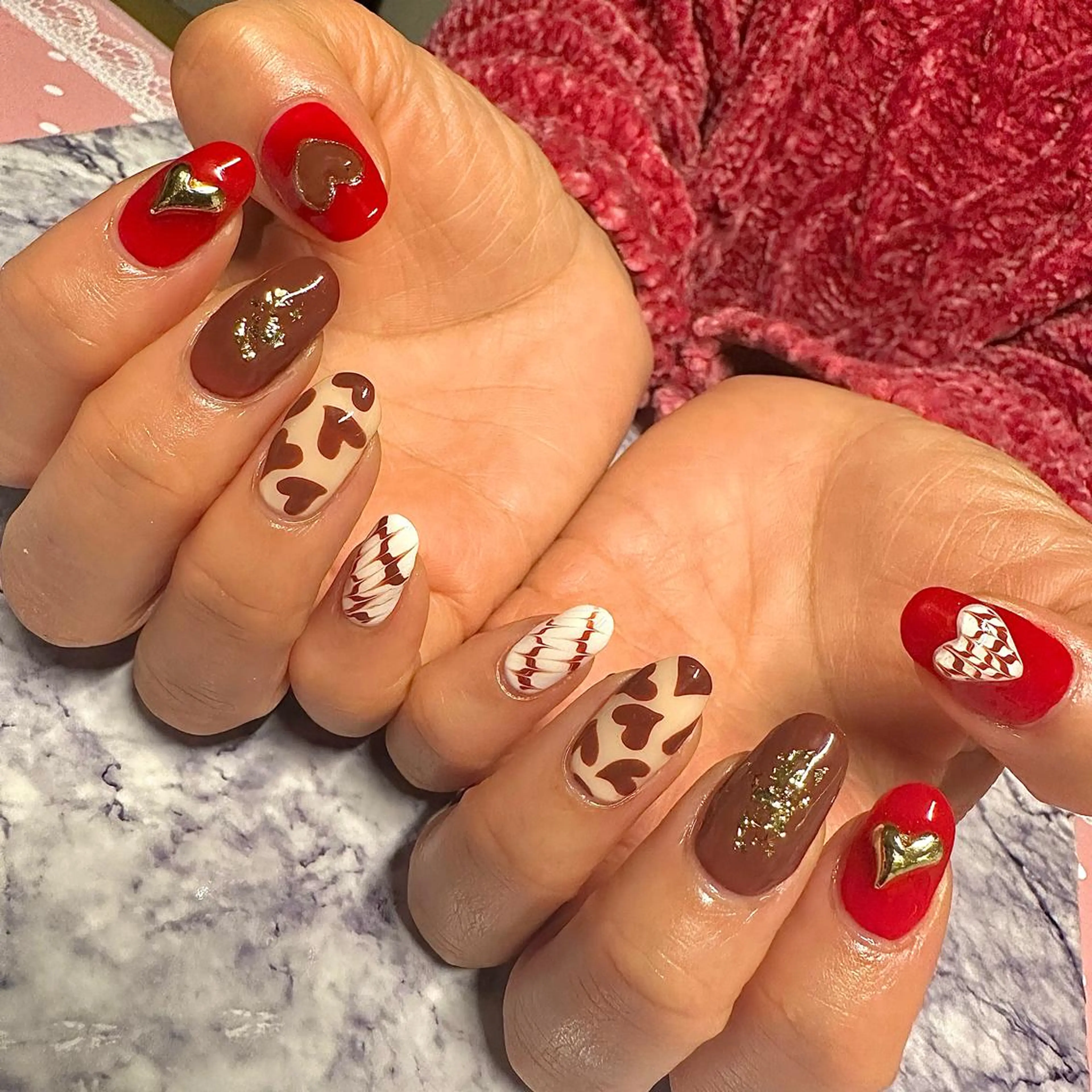 ネイル バレンタイン ハンドネイル Pretzels🥨 【プレッツェル】ミウのネイルデザイン