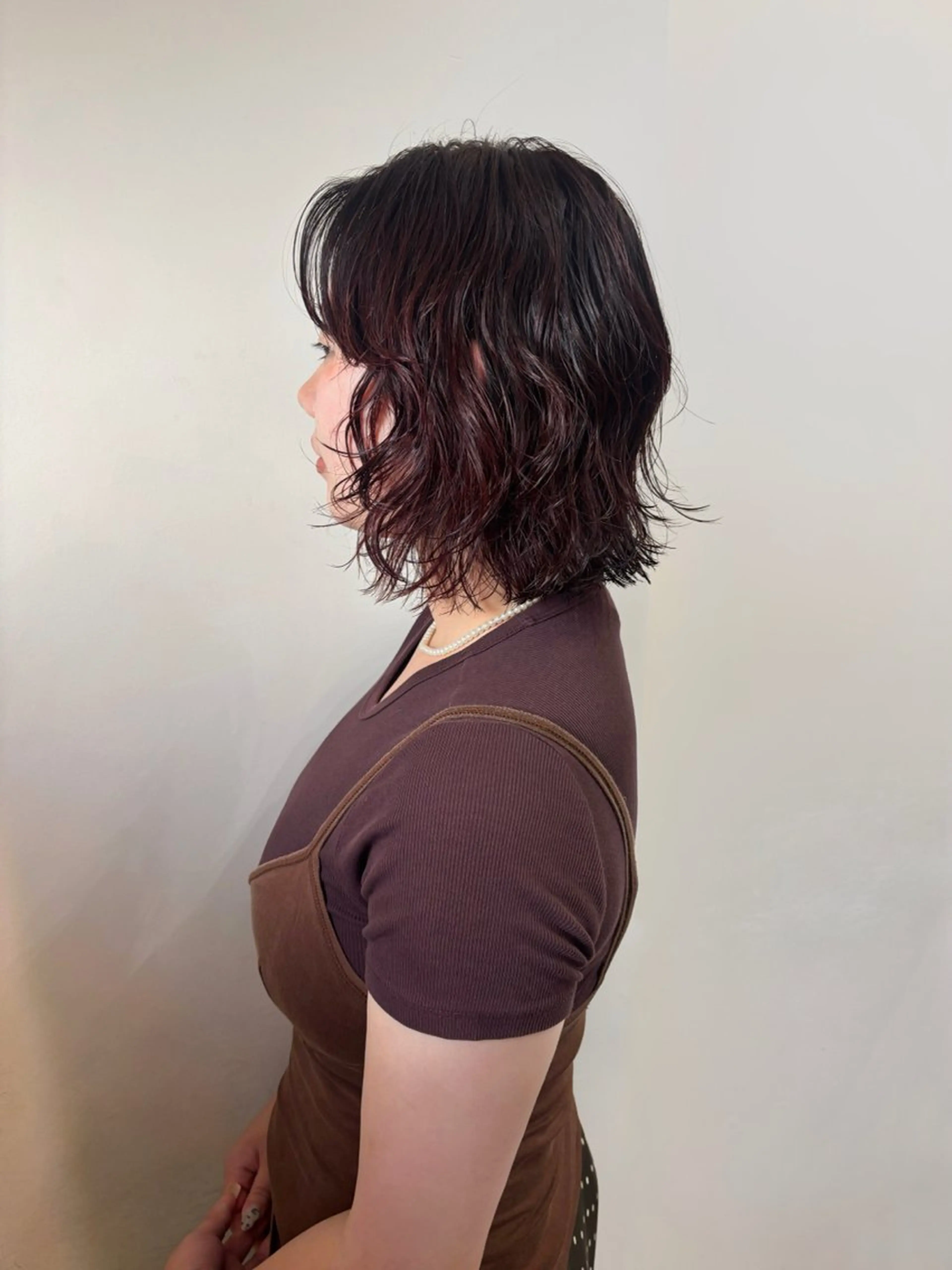 ミディアム カラー パーマ ミディアムパーマ ボブ ヘアカラー CIECA . COCOROのヘアスタイル