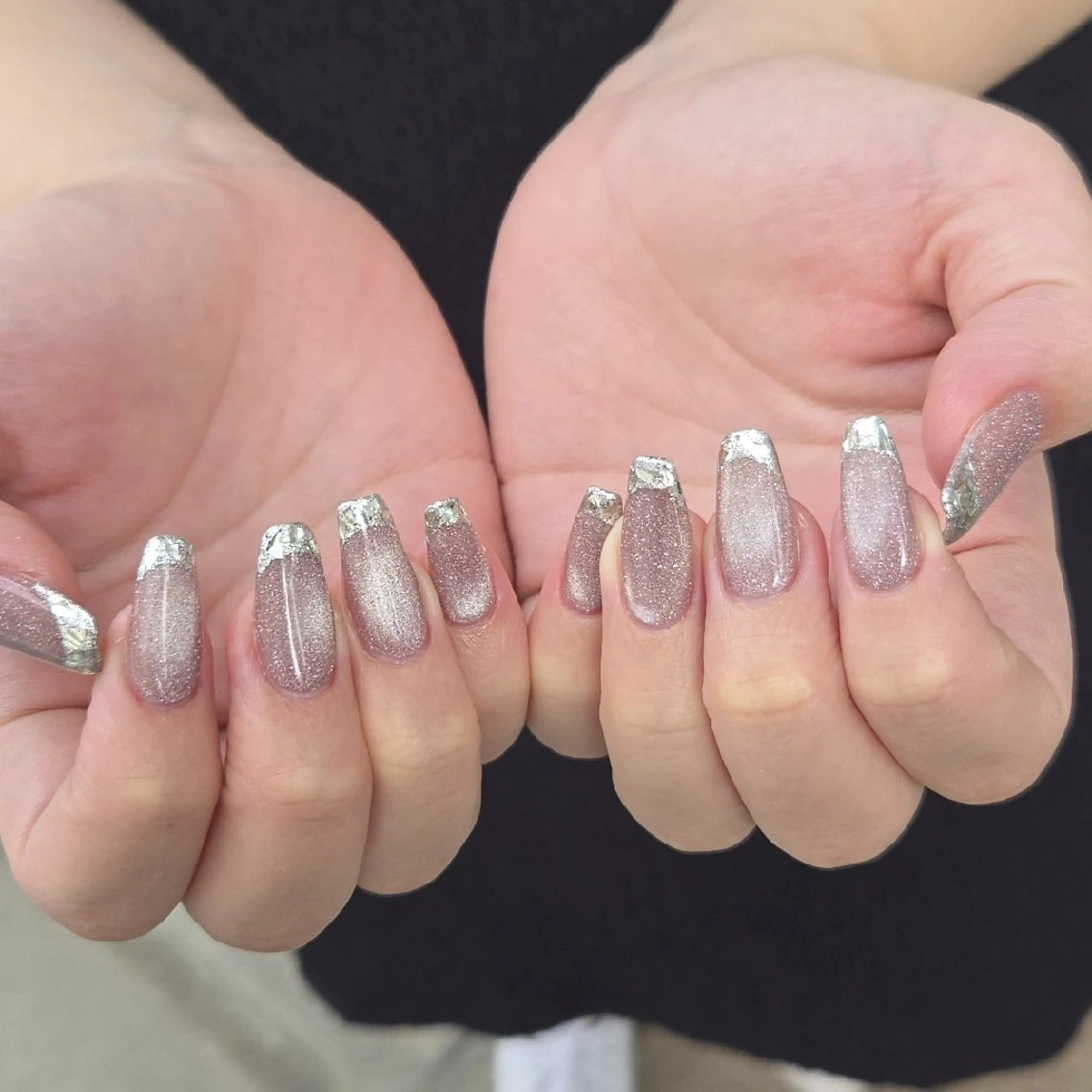 ネイル フラッシュネイル フレンチネイル ガラスフレンチ マグネットネイル ハンドネイル Sena✨ mieux 学芸大学のネイルデザイン