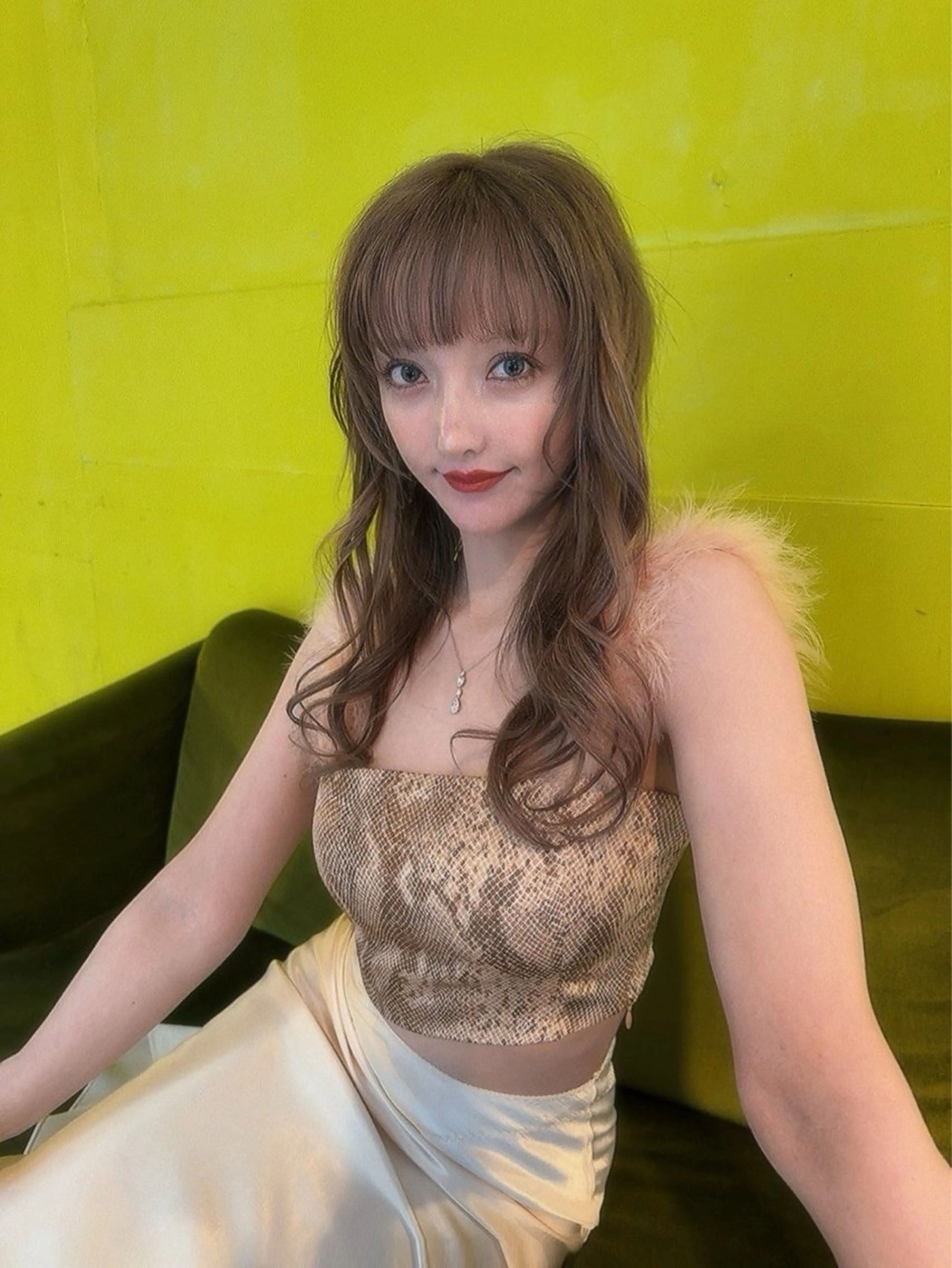 ロング カラー パーマ ヘアアレンジ 顔周りカット 韓国風ヘア ロング 小顔カット ニュアンスパーマ カット ヘアカラー トリートメント ヘアセット 平川 友理/韓国ヘア💘のヘアスタイル