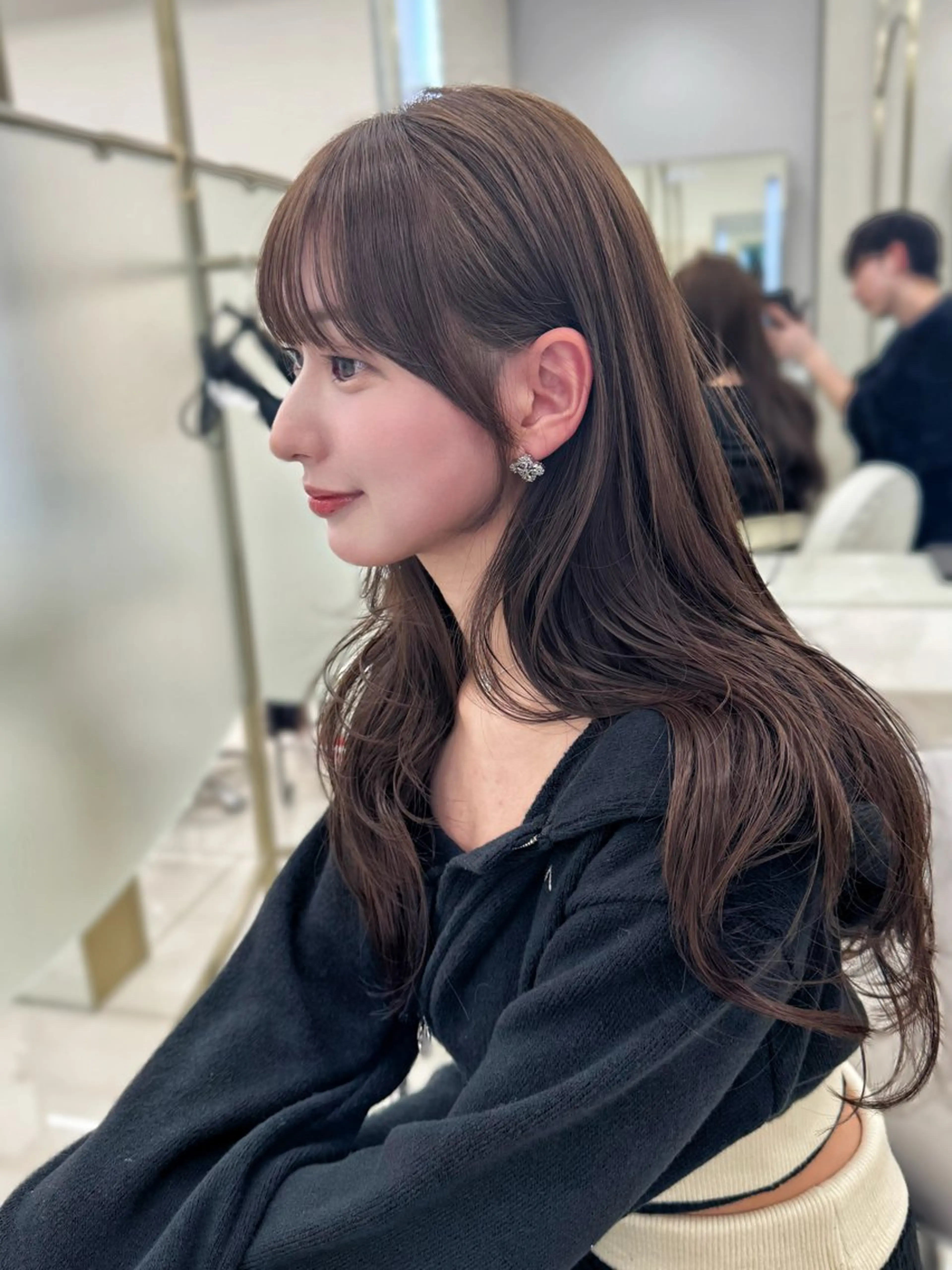 ロング カラー カット ヘアカラー トリートメント COA GINZA 空也/前髪/顔まわりのヘアスタイル