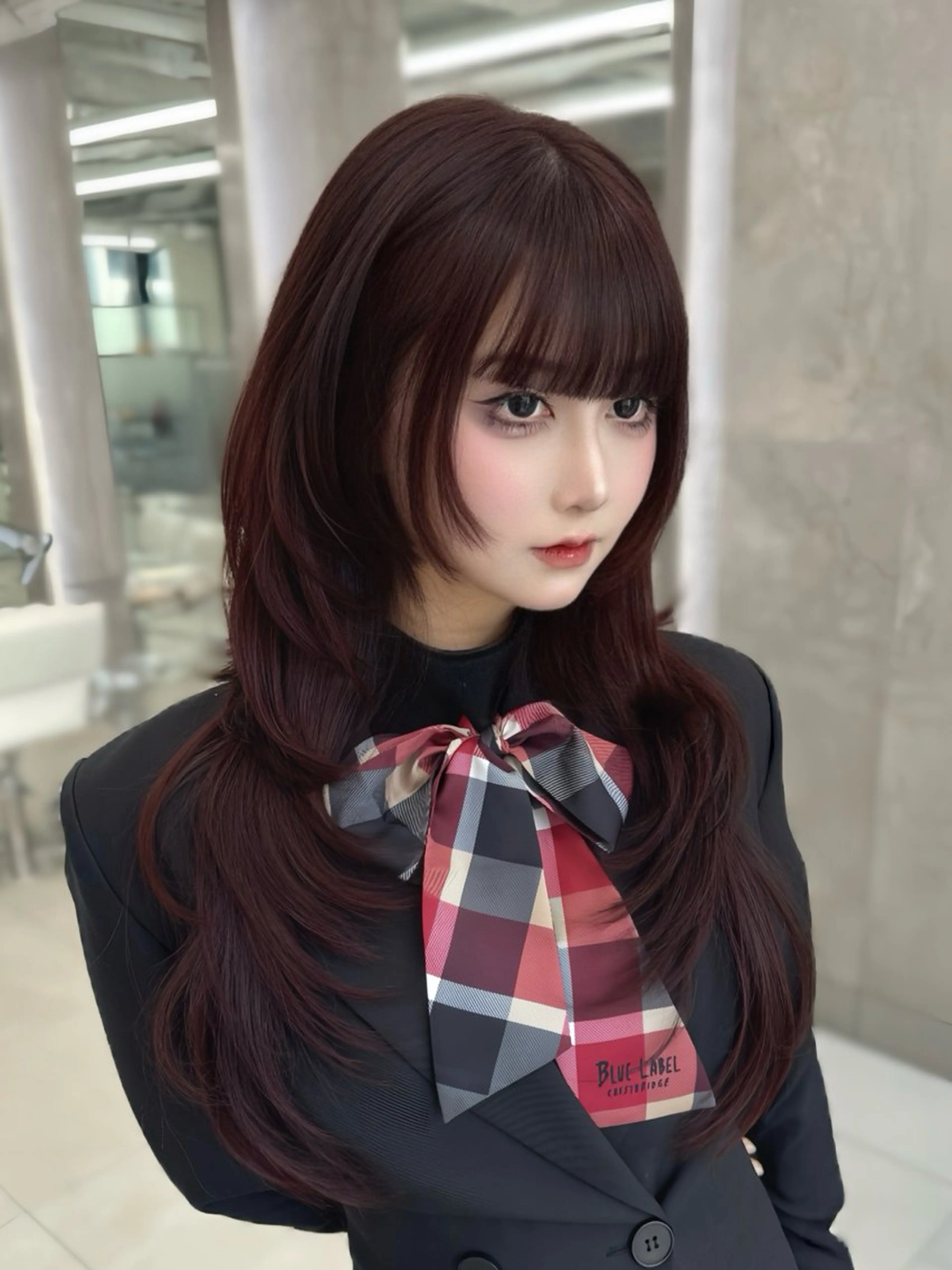 ロング のり🐼顔まわり/ 韓国/レイヤーカットのヘアスタイル