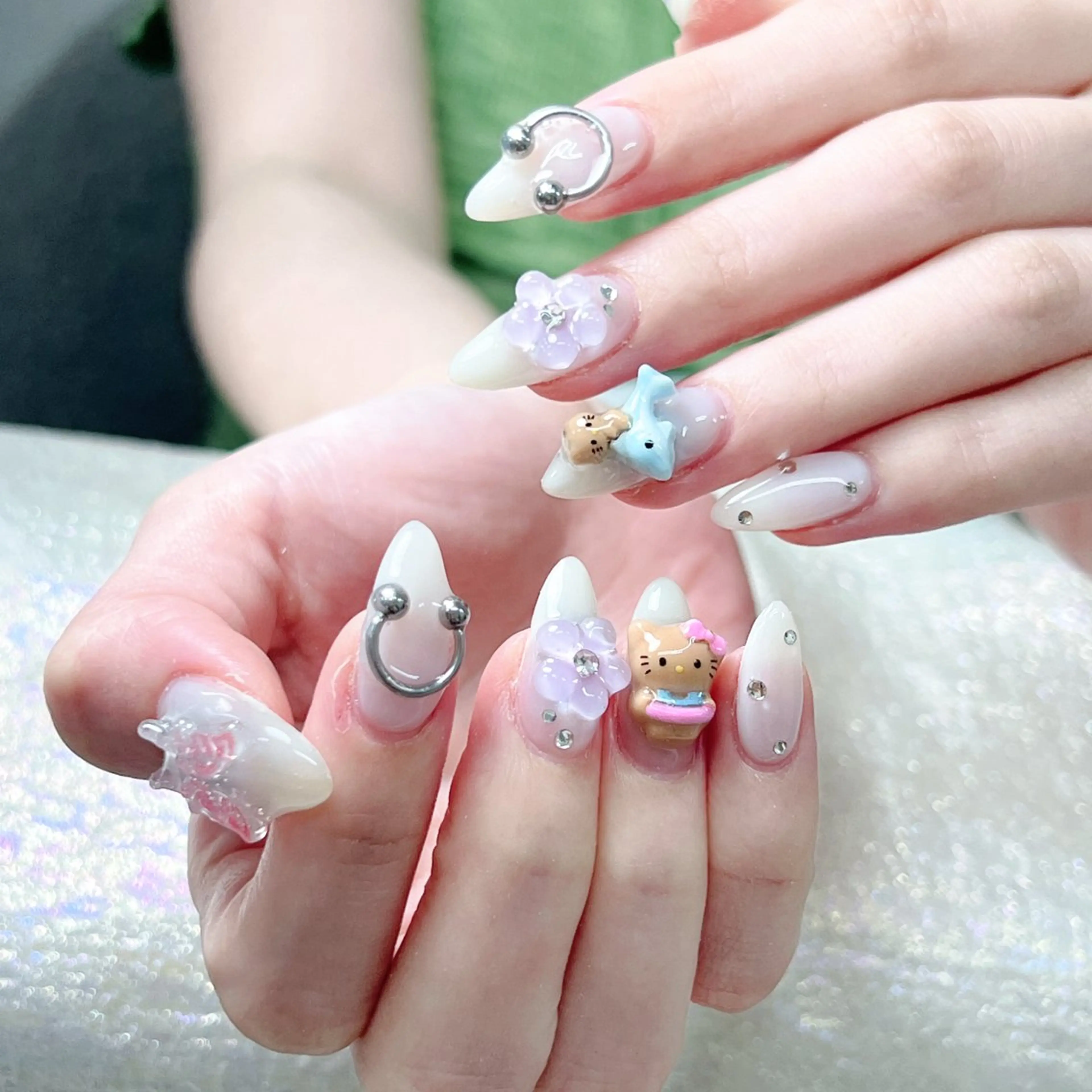 ネイル 長いだし/スカルプ/ パラシェルN.oneのネイルデザイン