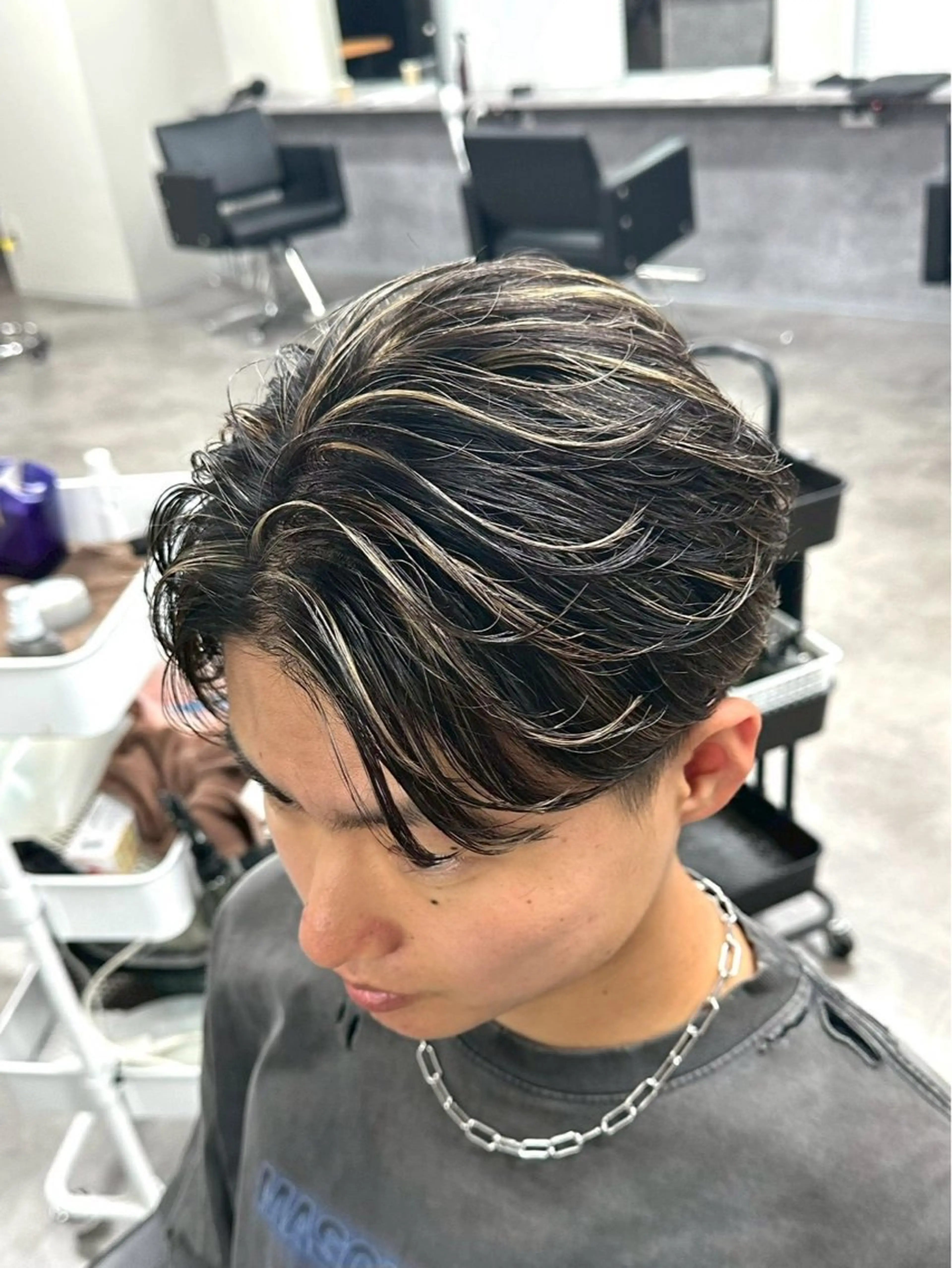 カラー パーマ メンズ 立川メッシュパーマ 特化/けんしょうのヘアスタイル