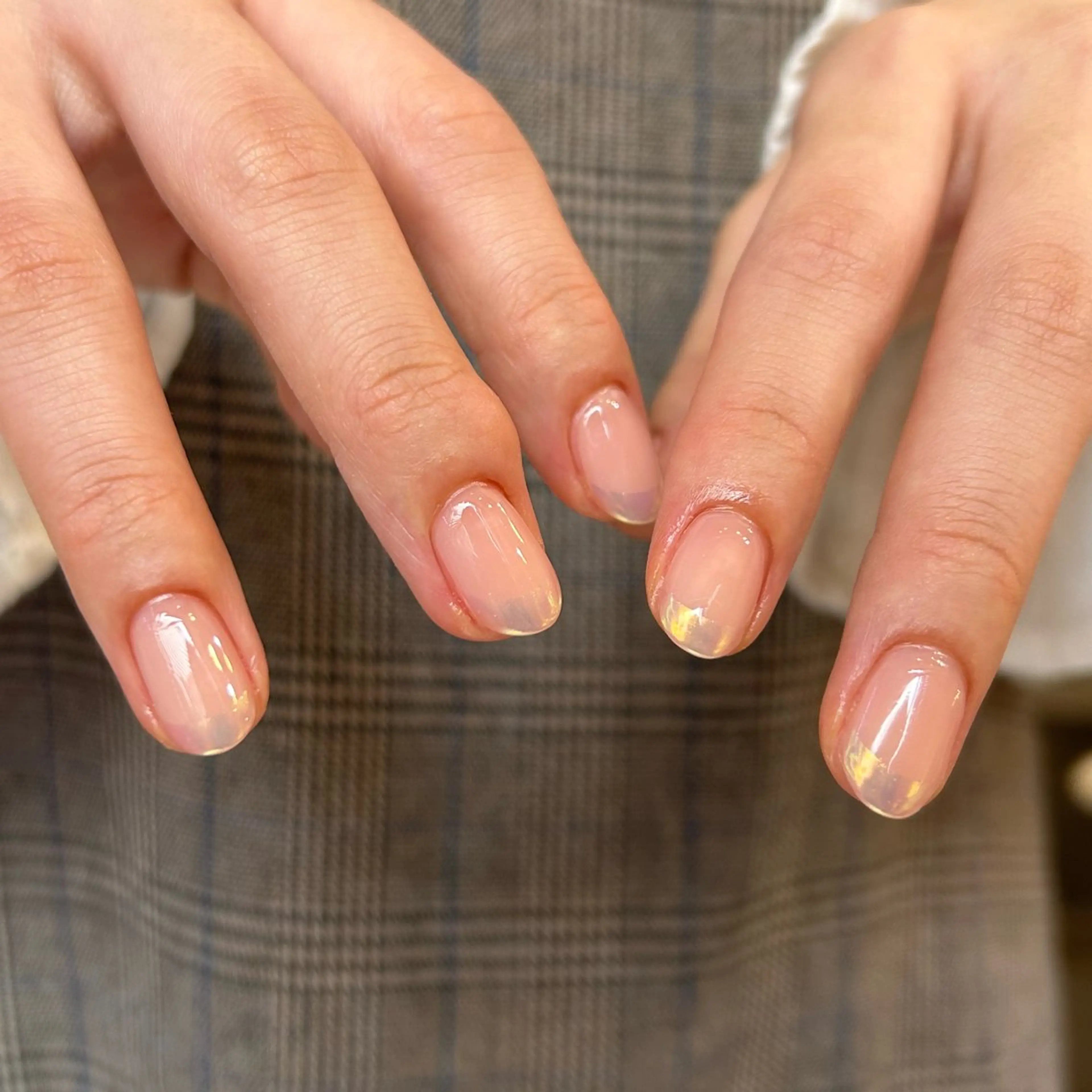 ネイル フレンチネイル ミラーネイル Yumi シンプルネイルのネイルデザイン