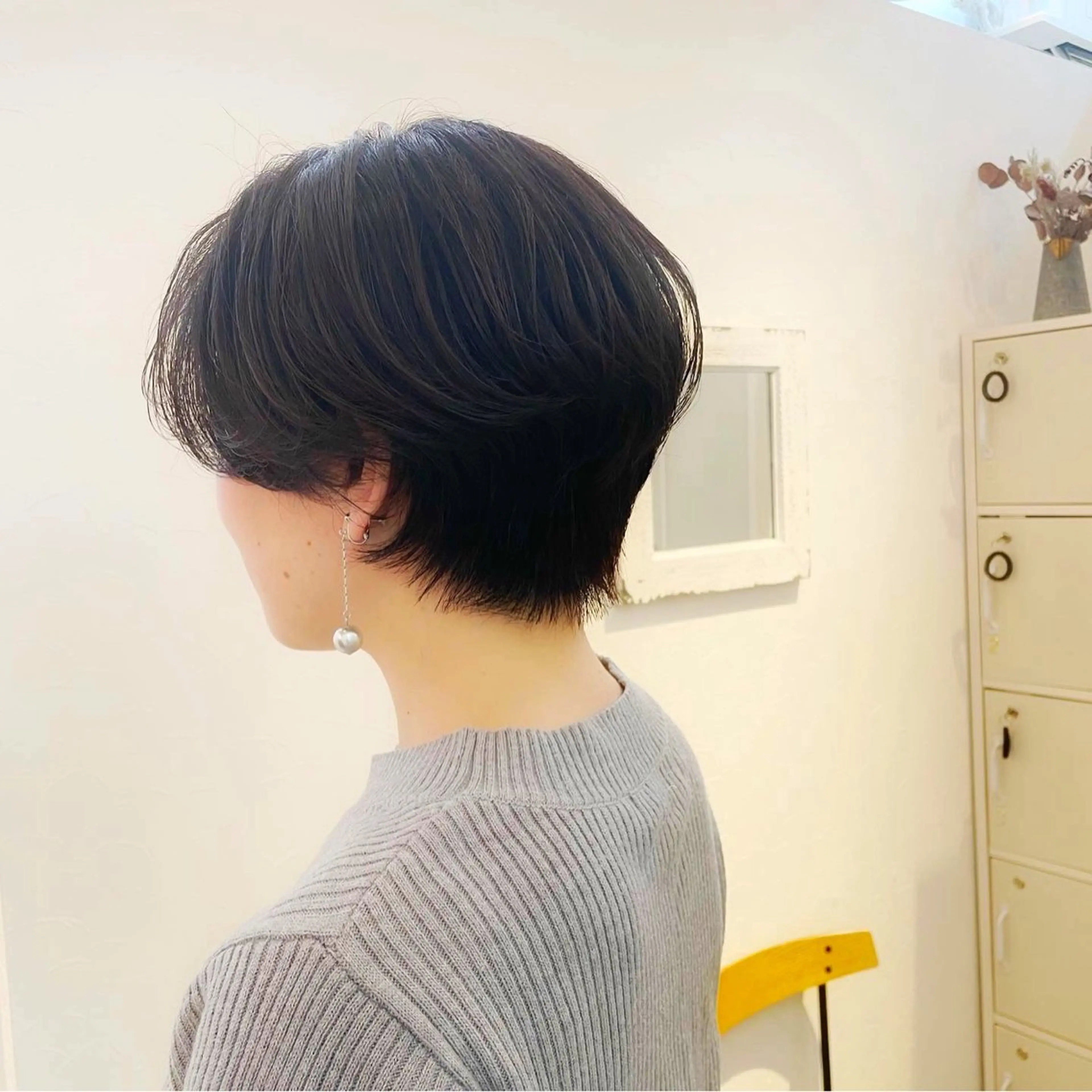 ショート カラー くせ毛 カット ヘアカラー トリートメント newline銀座所属・👑銀座ショート/ 絶壁補正/金子涼👑のヘアスタイル