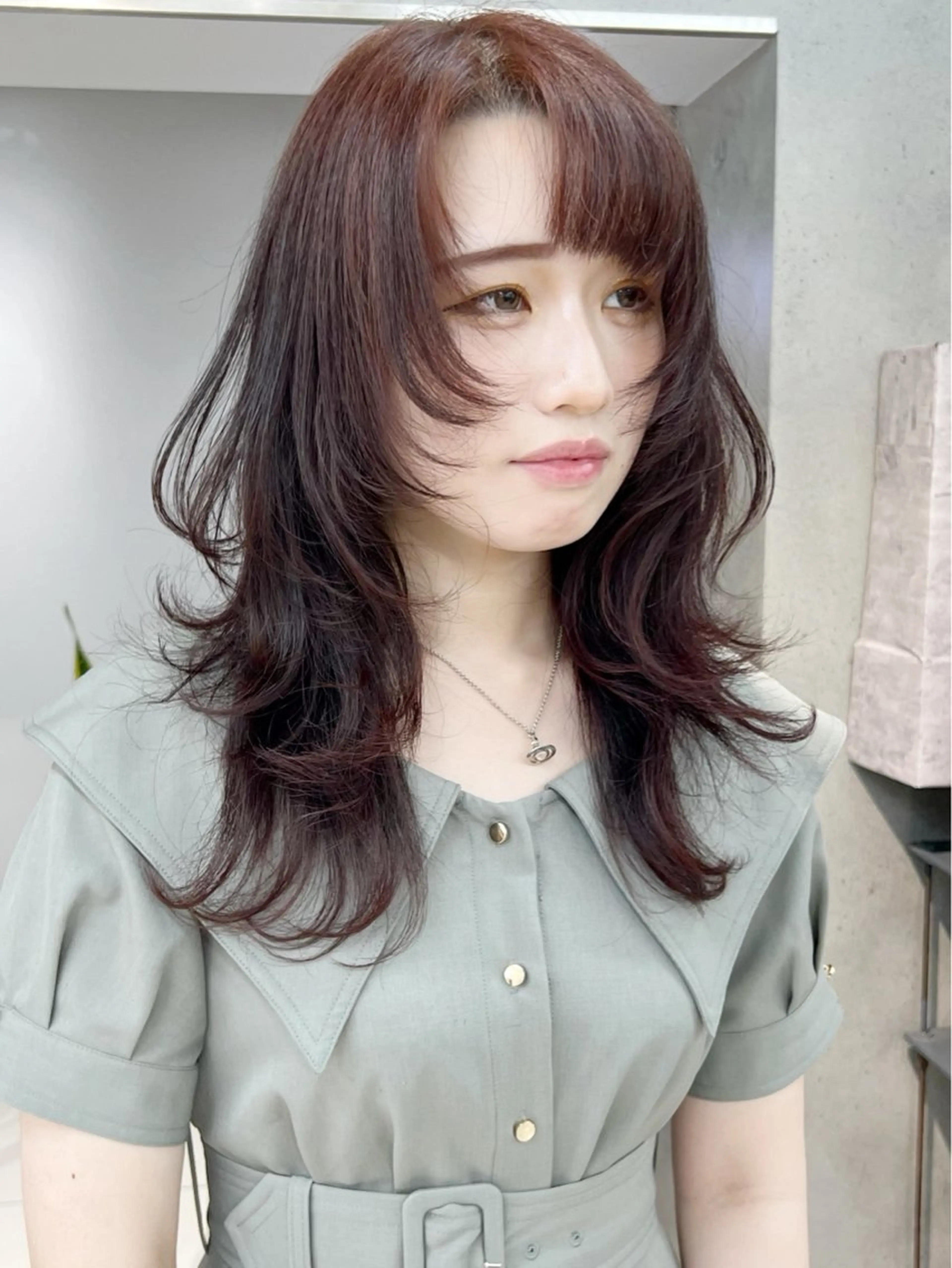 セミロング カラー レイヤーカット カット ヘアカラー トリートメント ウルフ🤍渋谷 🤍Mizukiのヘアスタイル