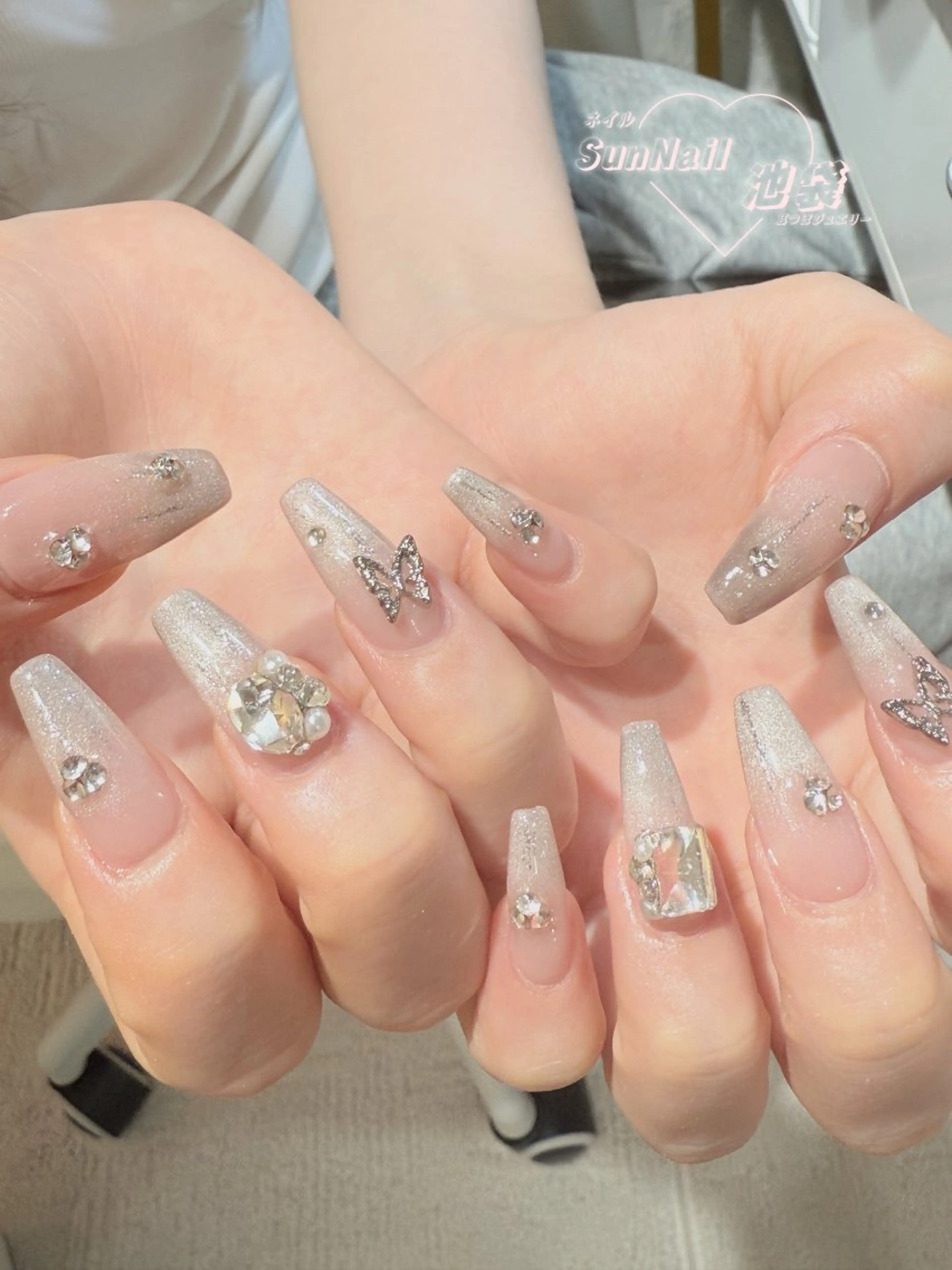 ネイル チークネイル 長さ出し フレンチネイル ガーリー 韓国ネイル ハンドネイル ハンドケア Sun Nail 池袋のエステ・リラクイメージ