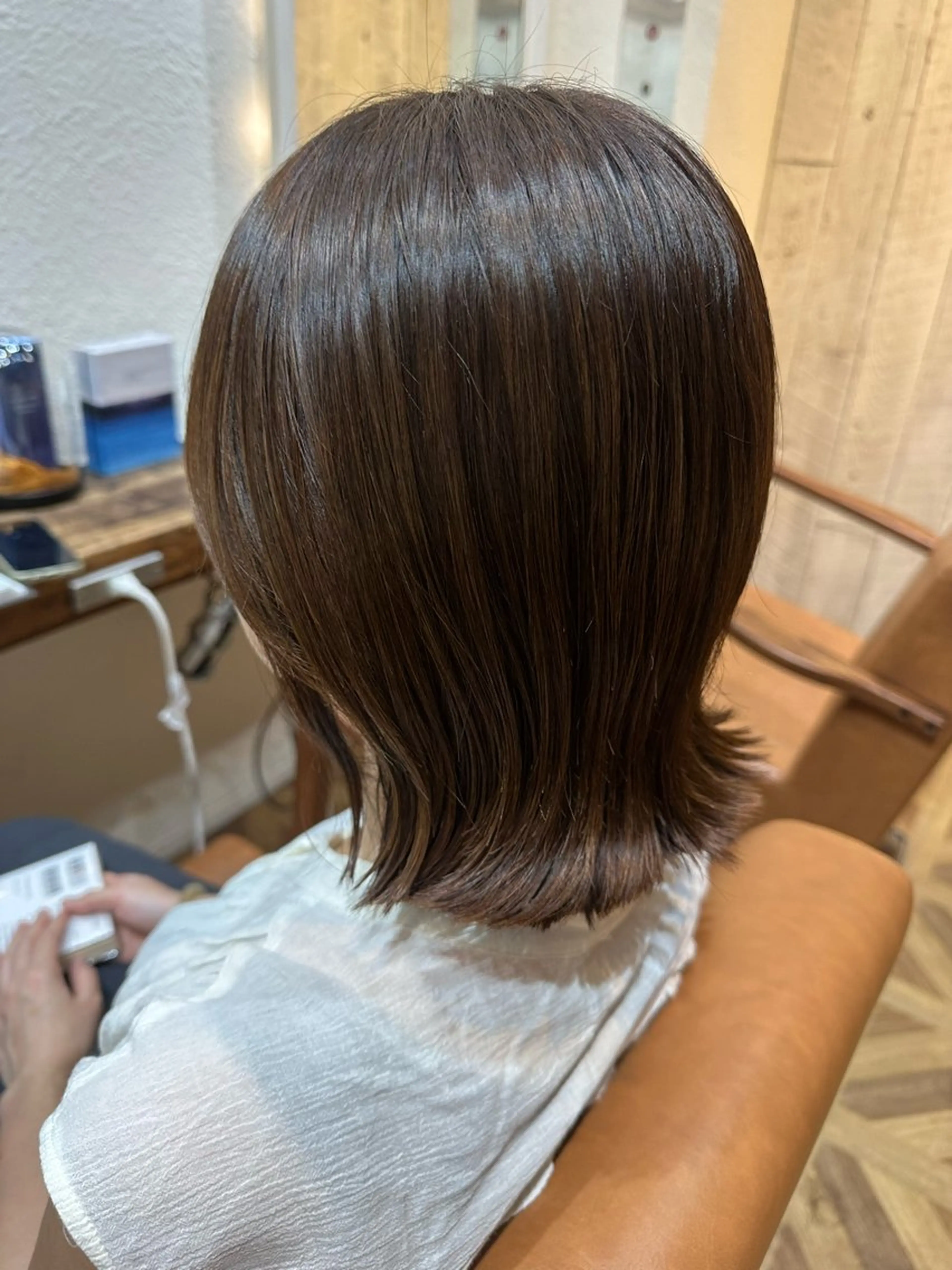 ミディアム カット ヘアカラー 美髪矯正/渡辺 りんのヘアスタイル