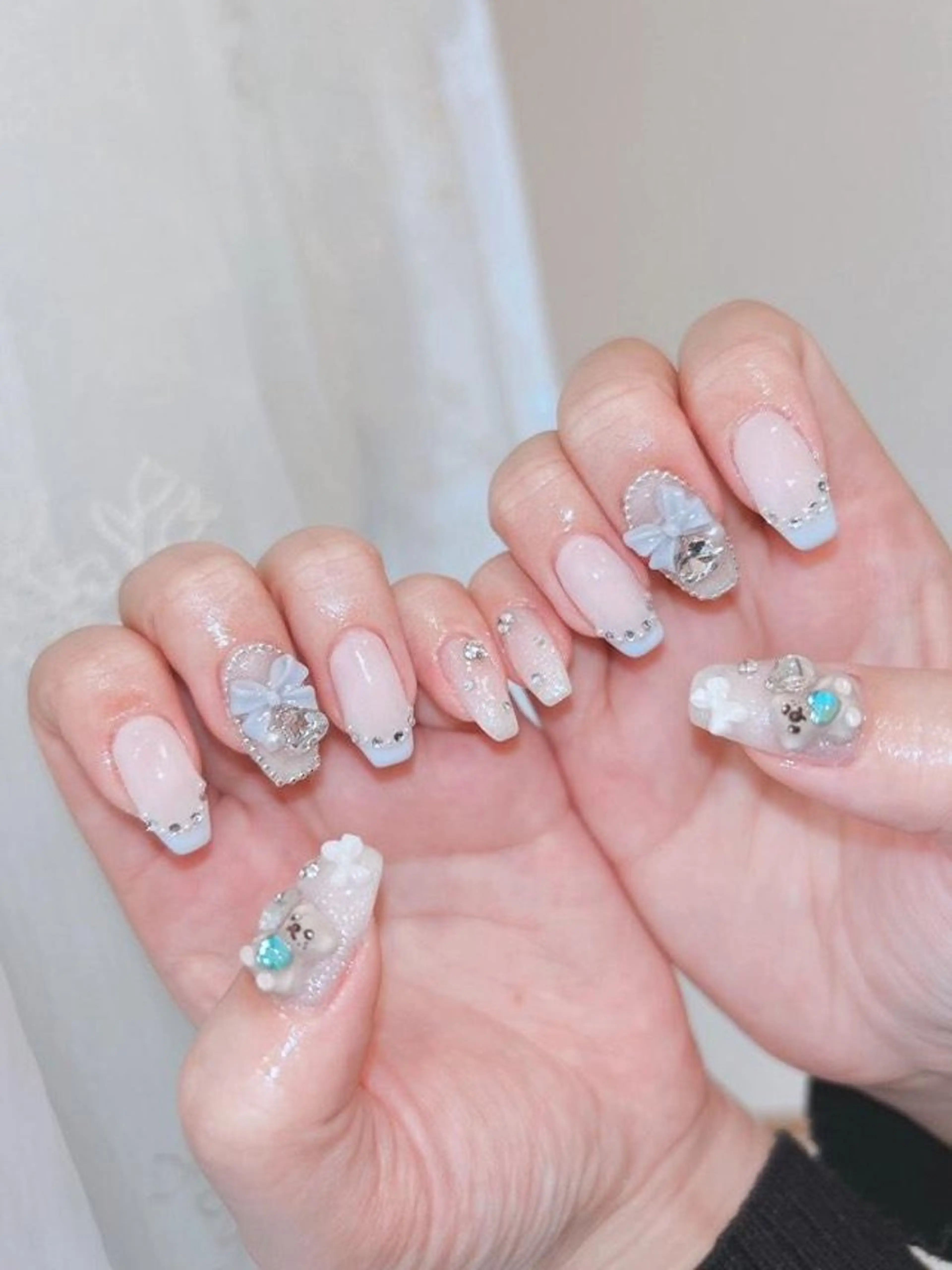 ネイル 長さ出し ジェルネイル 韓国ネイル マグネットネイル ニュアンスネイル ハンドネイル I LOVE ME NAIL.｡.:*♡のネイルデザイン