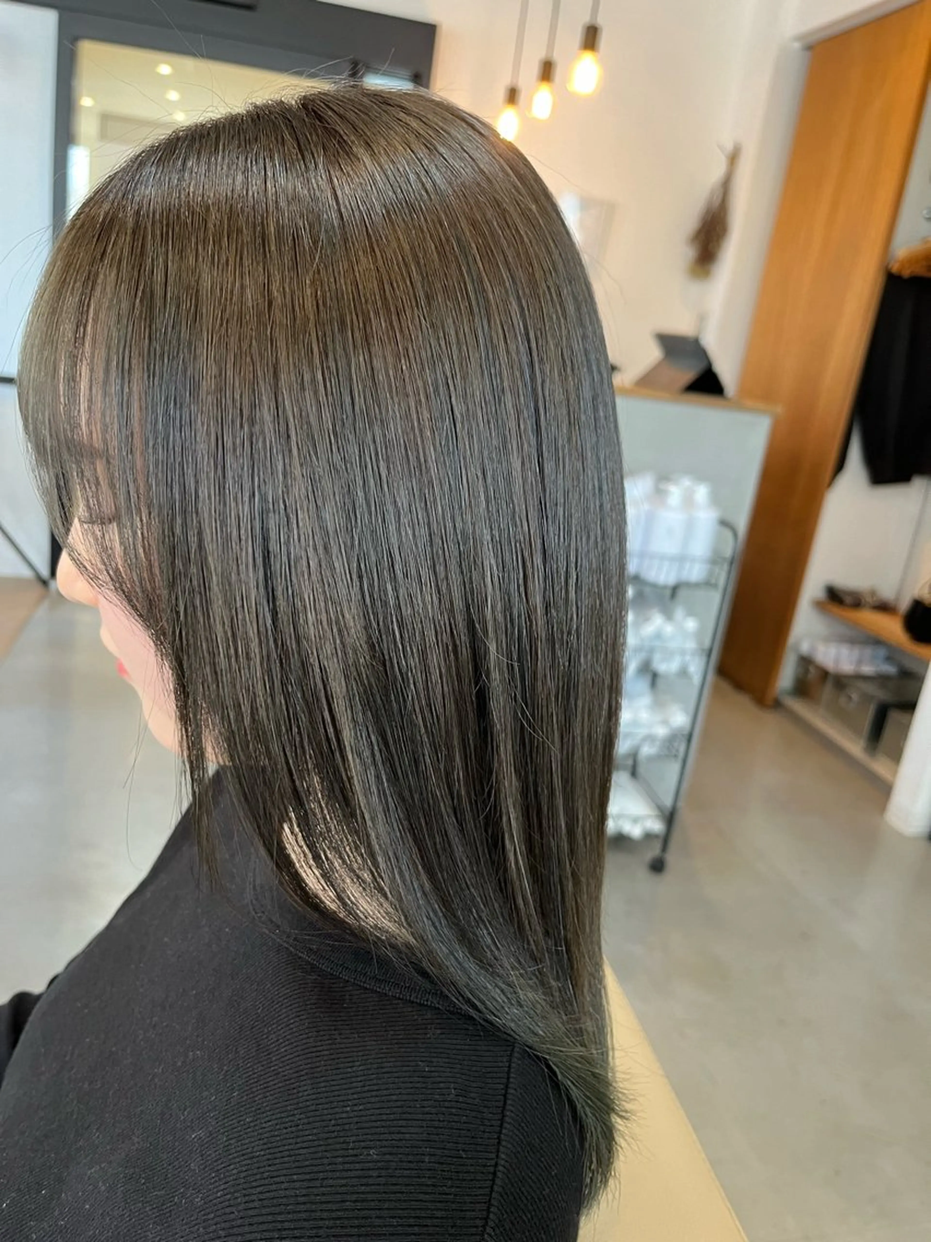 ミディアム 髪質改善 酸性ストレート カット 縮毛矯正 トリートメント 阪神西宮★JUNO 川﨑温子のヘアスタイル