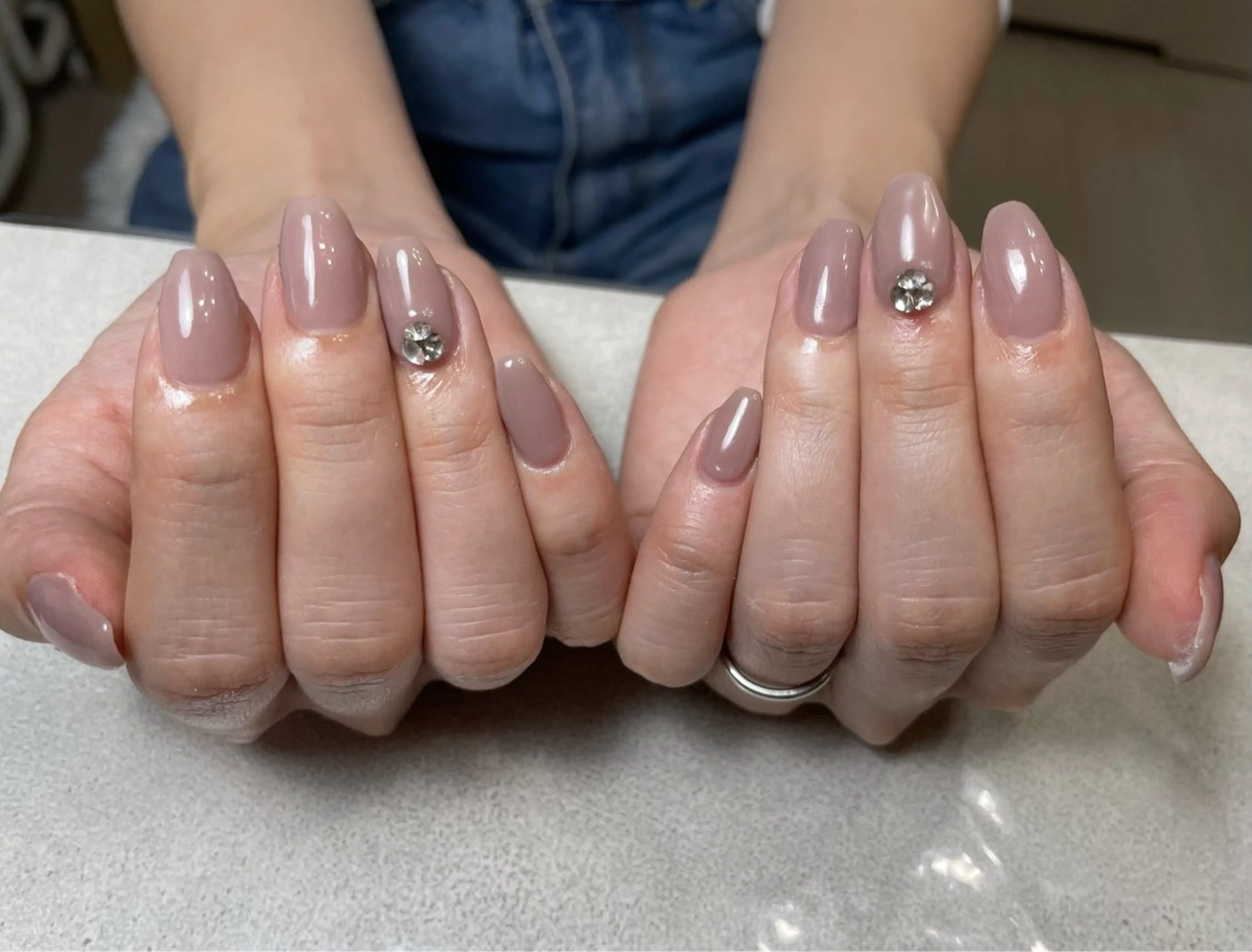 ネイル ジェルネイル ラメ(グリッター) ワンカラーネイル パラジェル シンプルネイル ハンドネイル BLANC.nail yuuのネイルデザイン