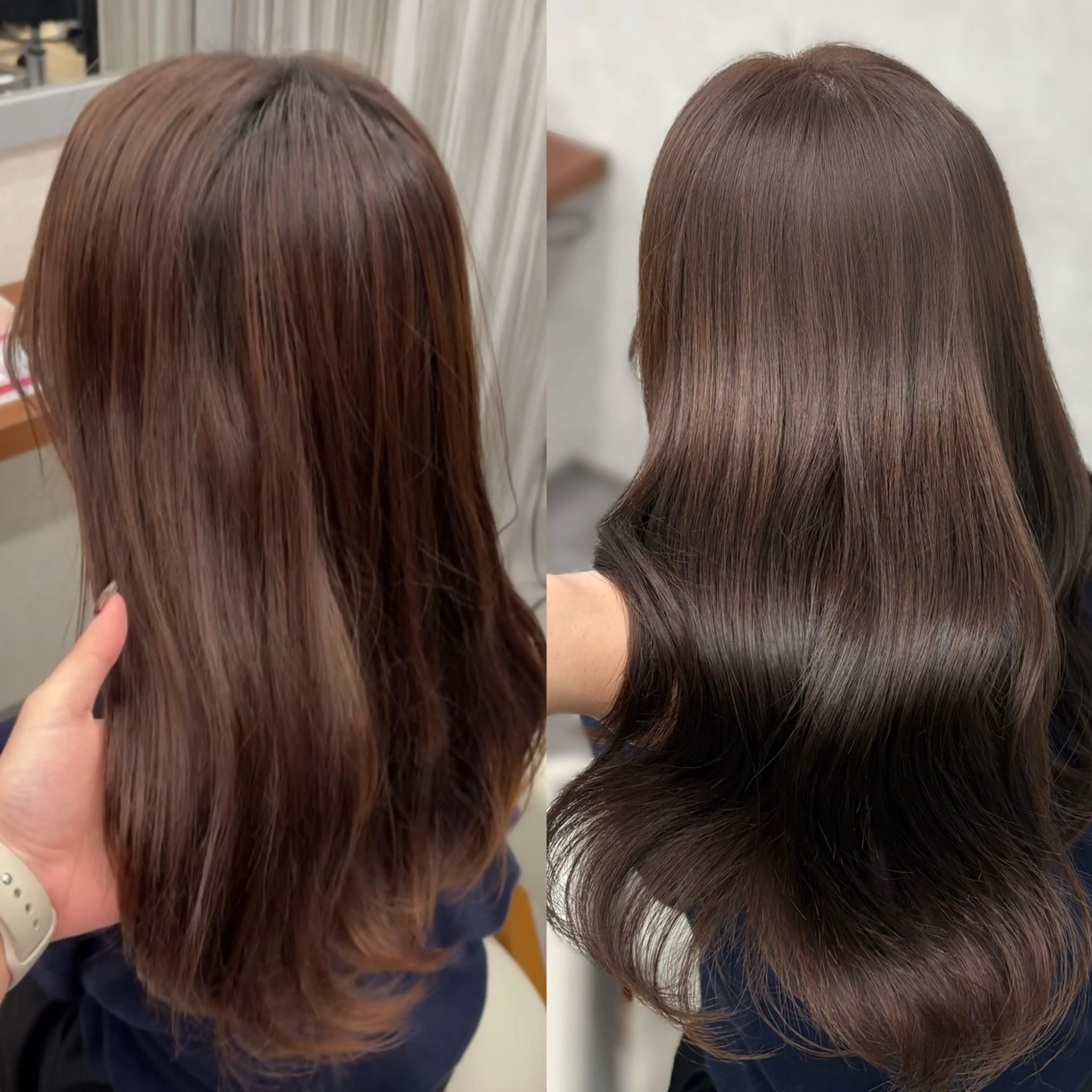 セミロング カラー 透明感カラー ／kana‎🤍のヘアスタイル