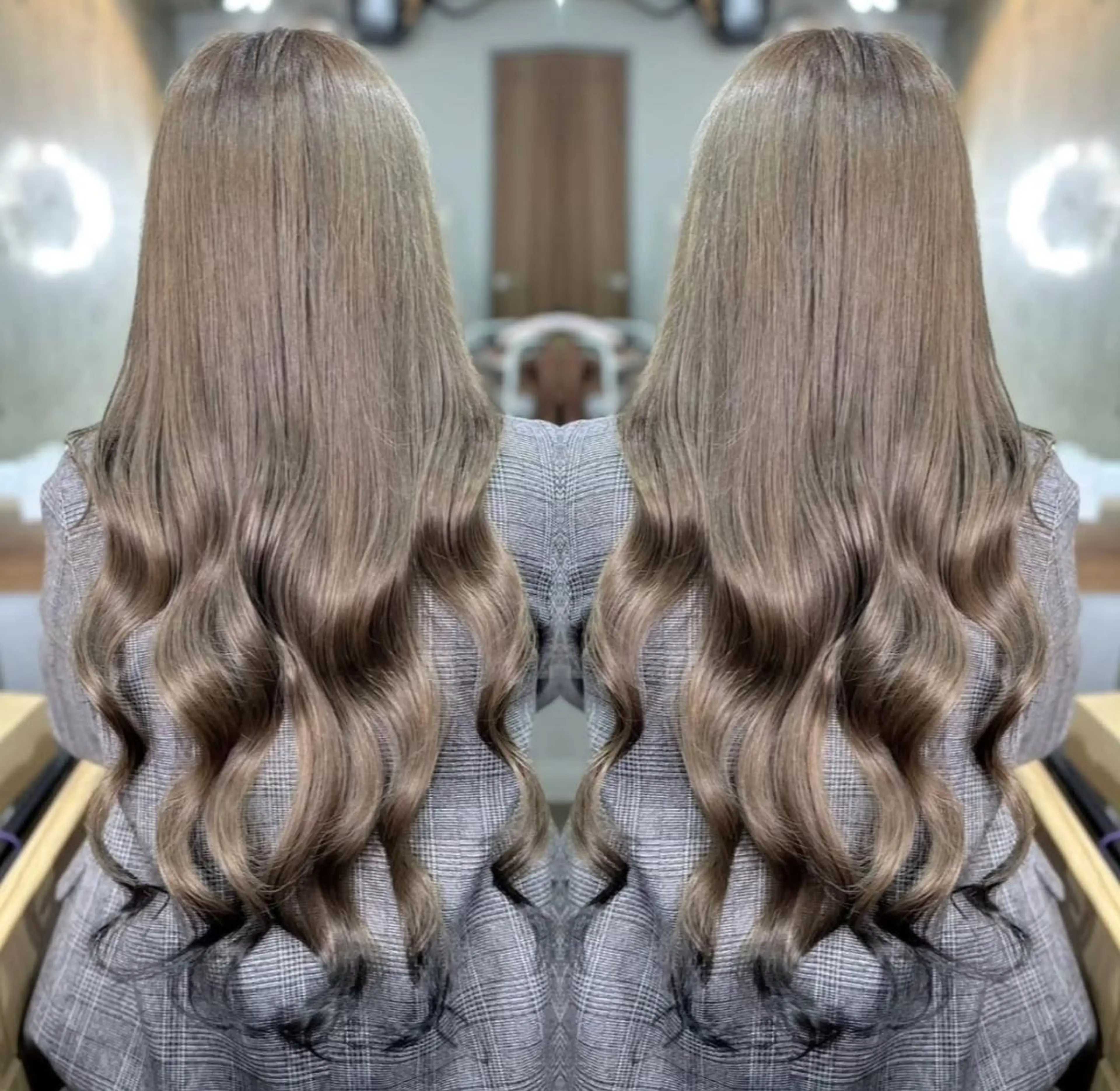 ロング パーマ メンズ ヘアアレンジ ヘアカラー トリートメント ♡SNSで大バズり♡ コリアン羽エクステ◎のヘアスタイル