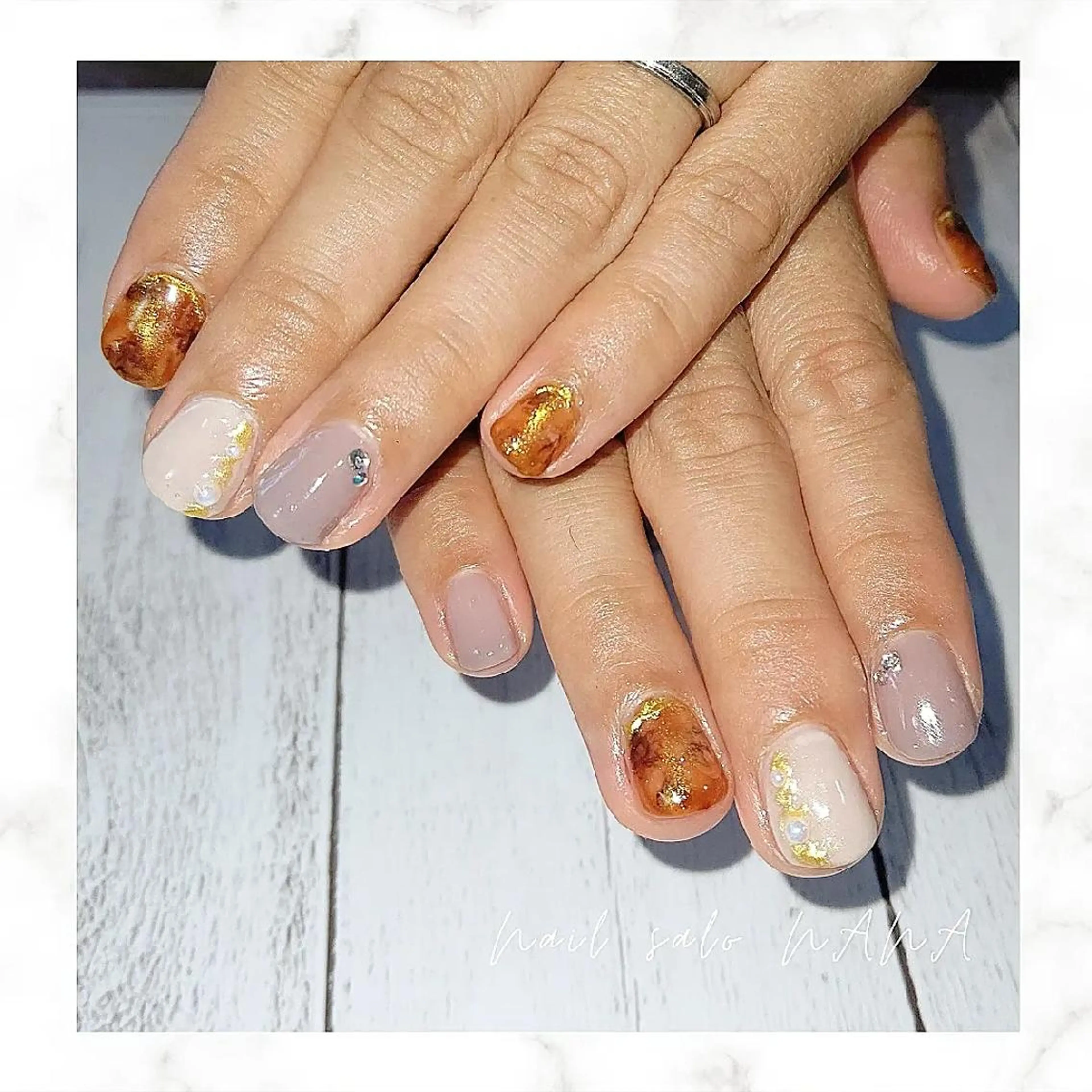 ネイル べっ甲ネイル nail salon  nanaのネイルデザイン