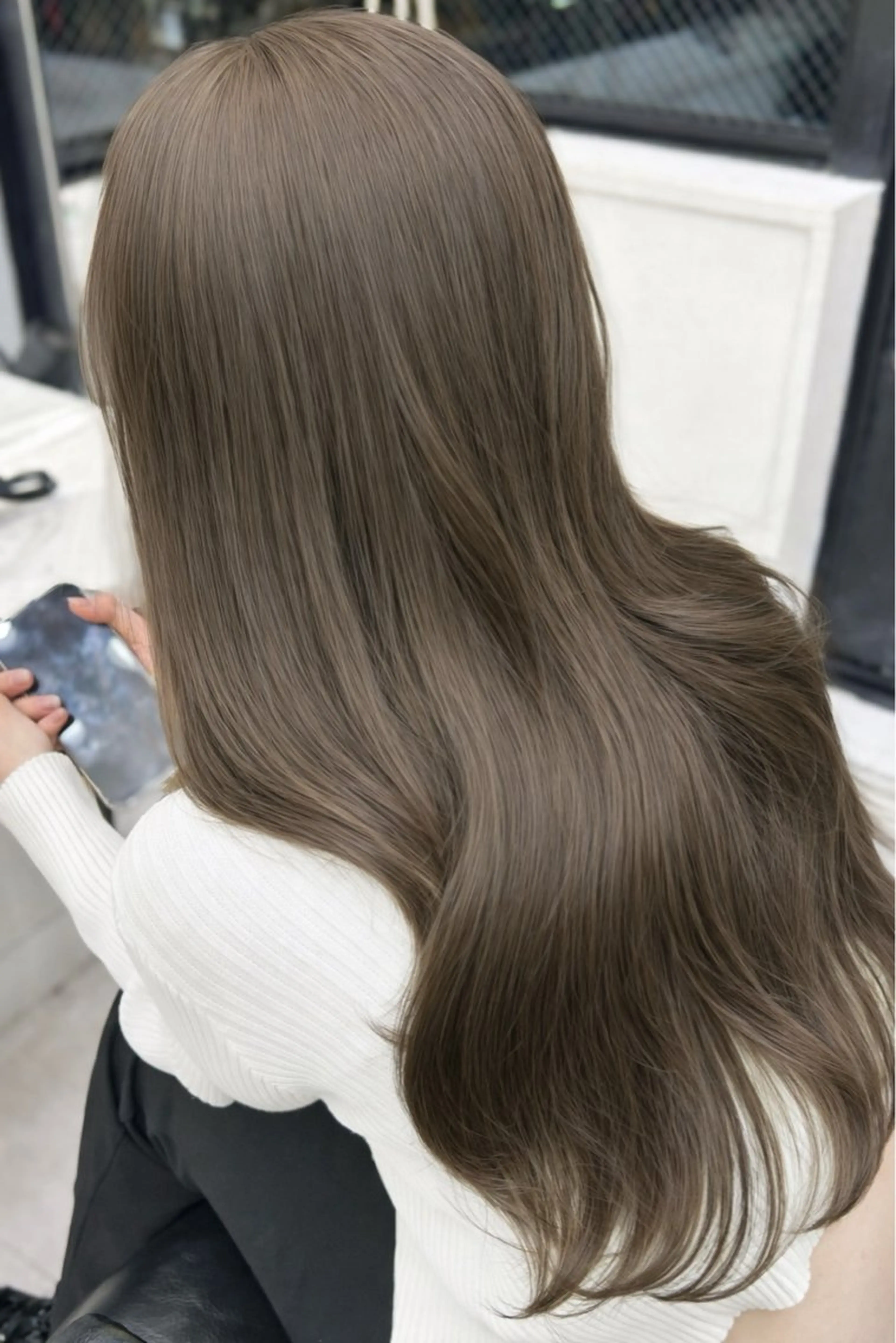 ロング カラー ヘアカラー 韓国ヘア🇰🇷／ 艶カラー鈴木萌愛🩶のヘアスタイル
