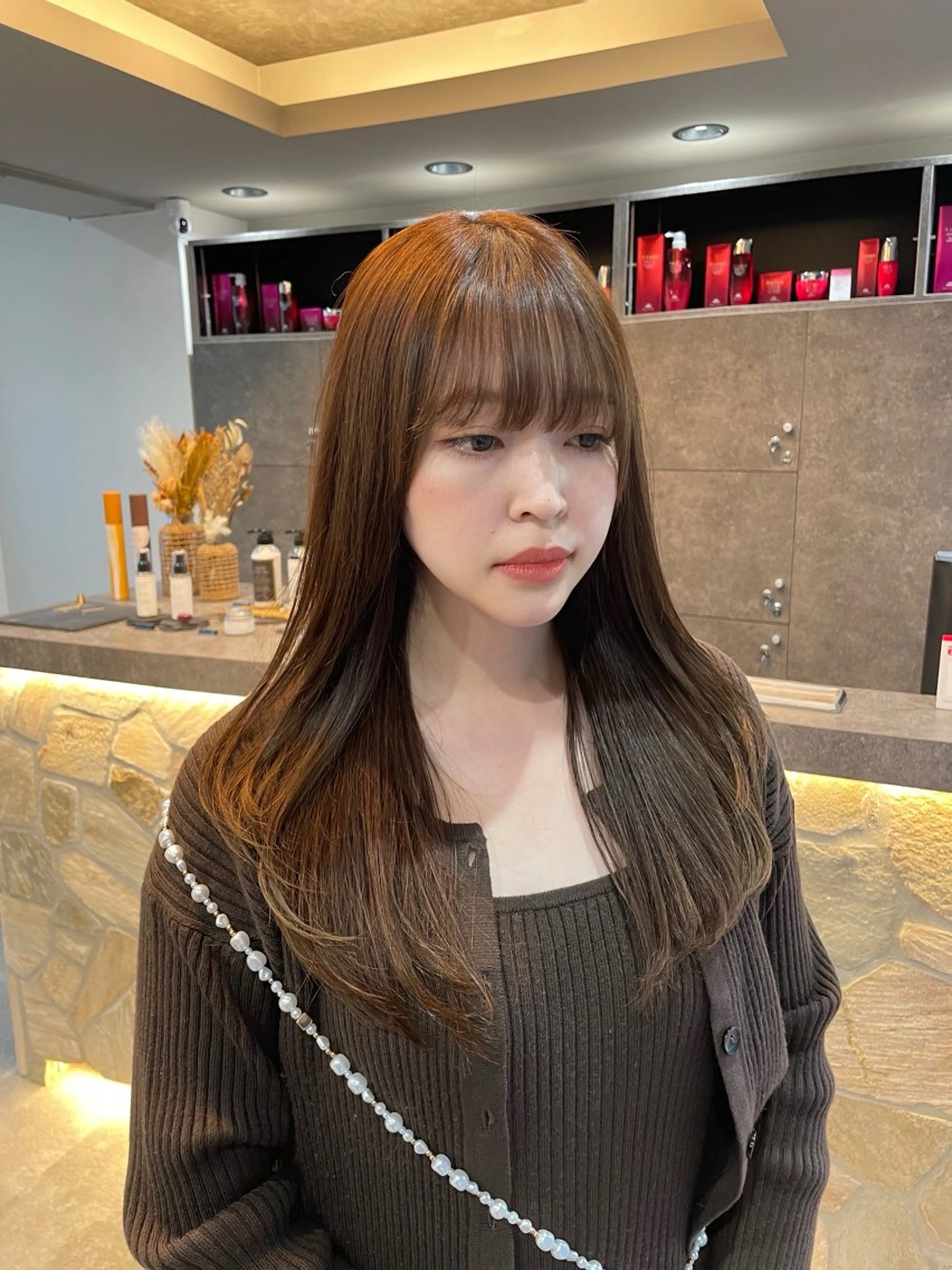 ロング カット ヘアカラー トリートメント 髪質改善カラー🫧 横浜/liberteのヘアスタイル